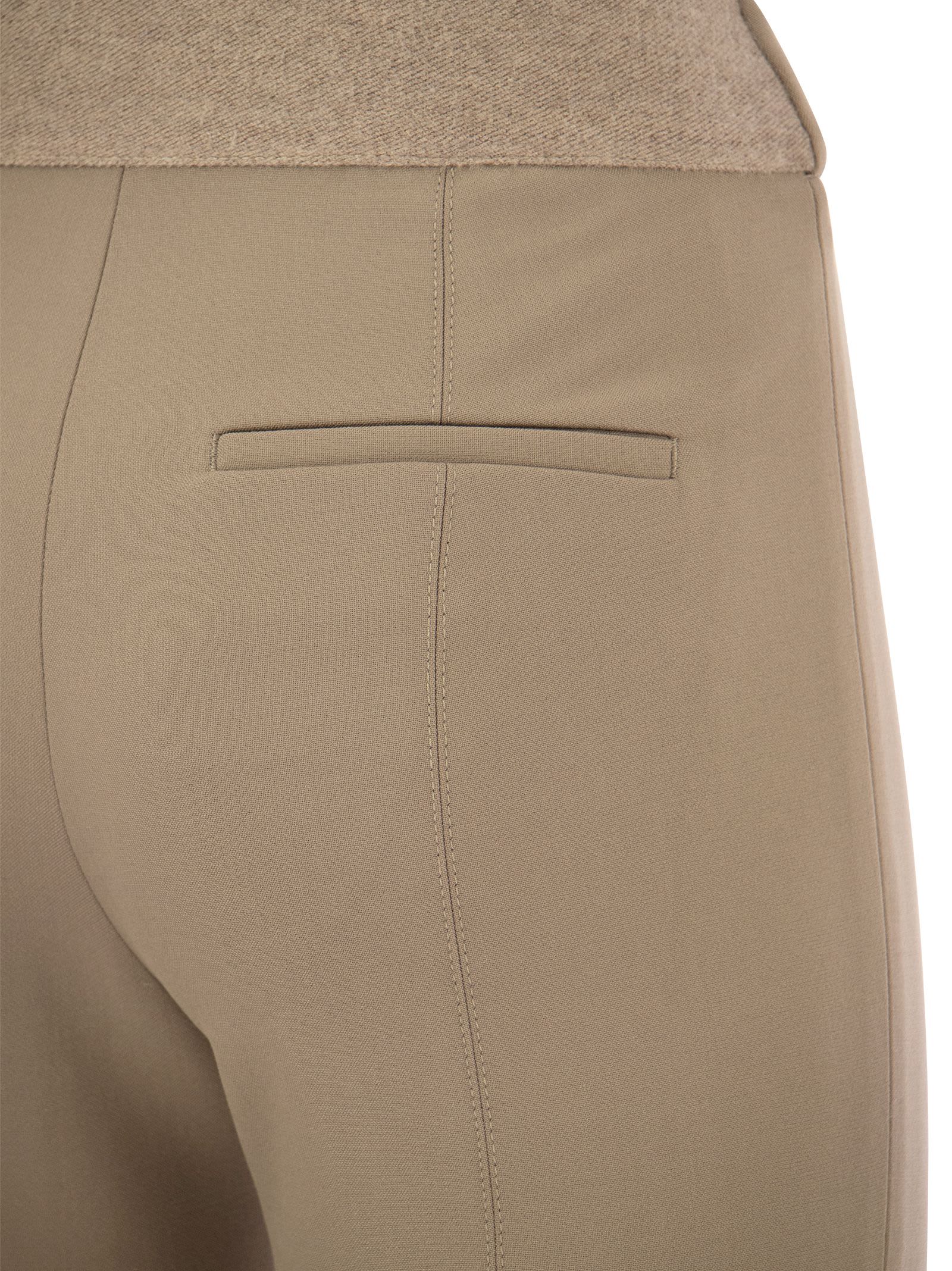 Shop Peserico Skinny Fit Trousers In Viscose And Cotton In Camel