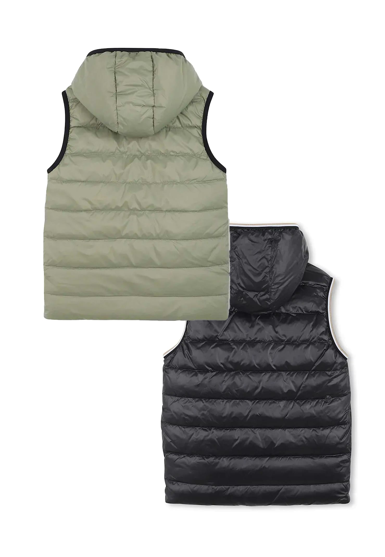 Hugo Boss Reversible Green Vest For Boy With Logo In Multi