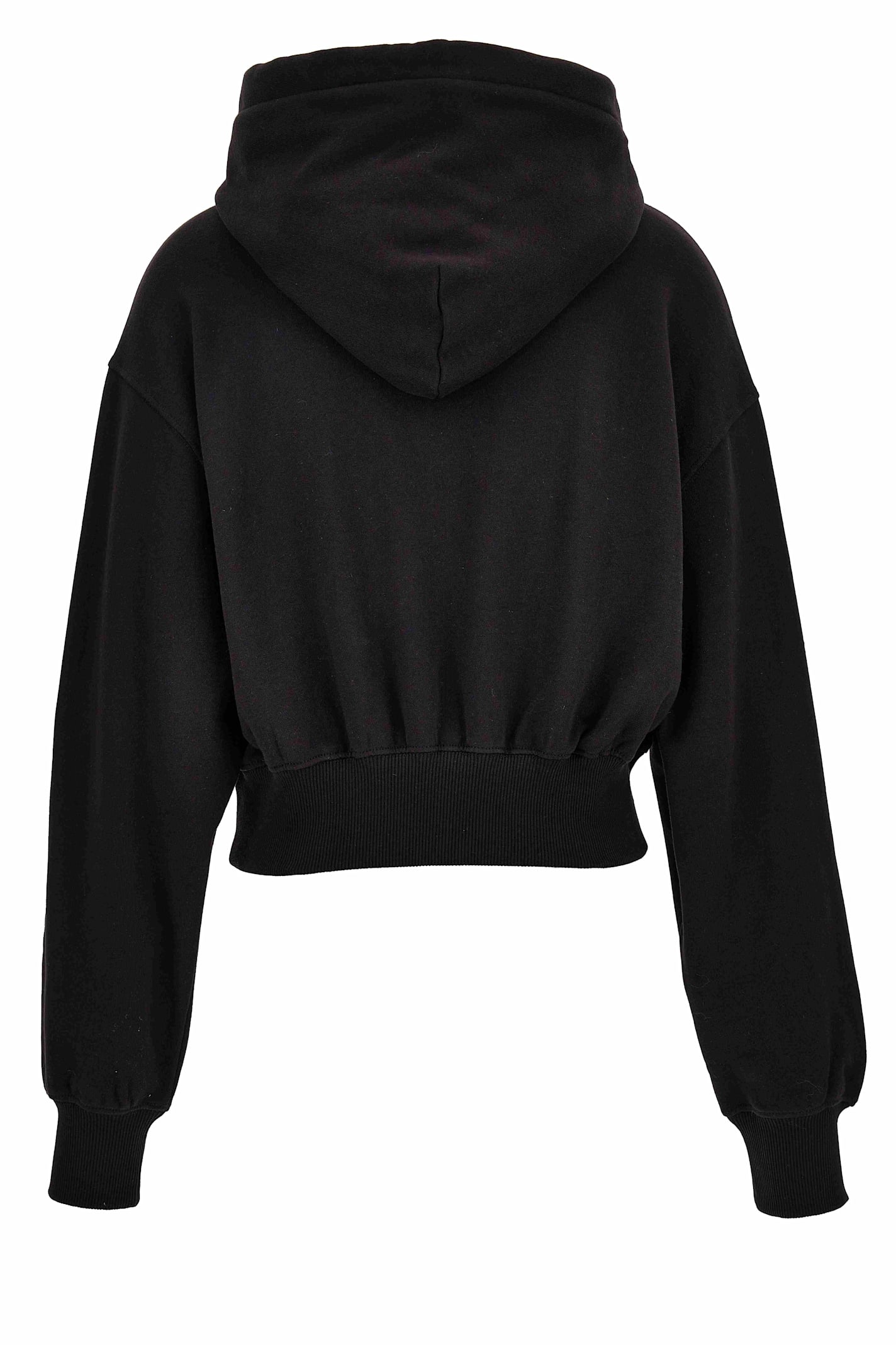 Versace Jeans Couture Black Hoodie With Gold Logo In Black