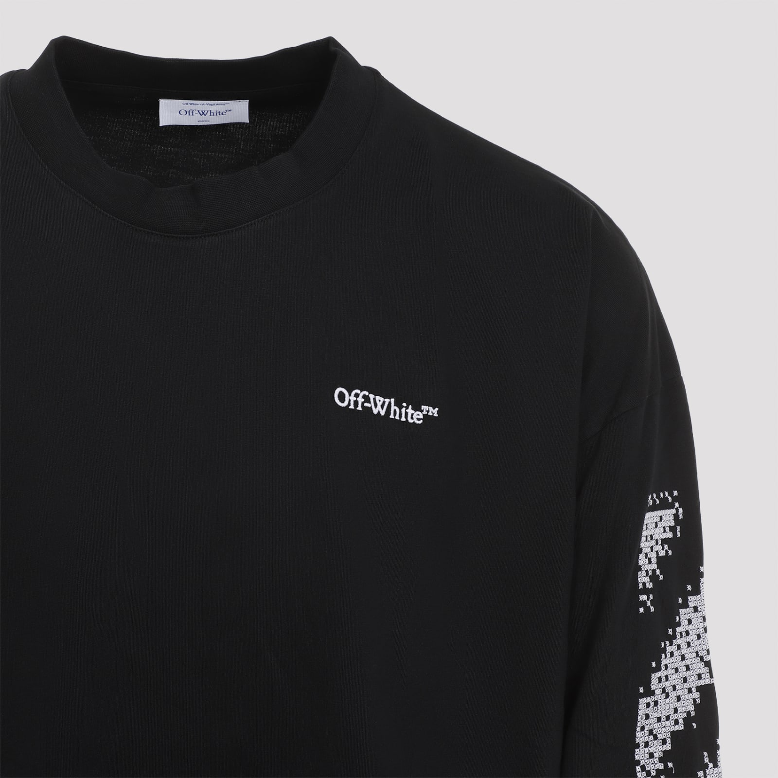 Shop Off-white Pixel Diag T-shirt In Black White