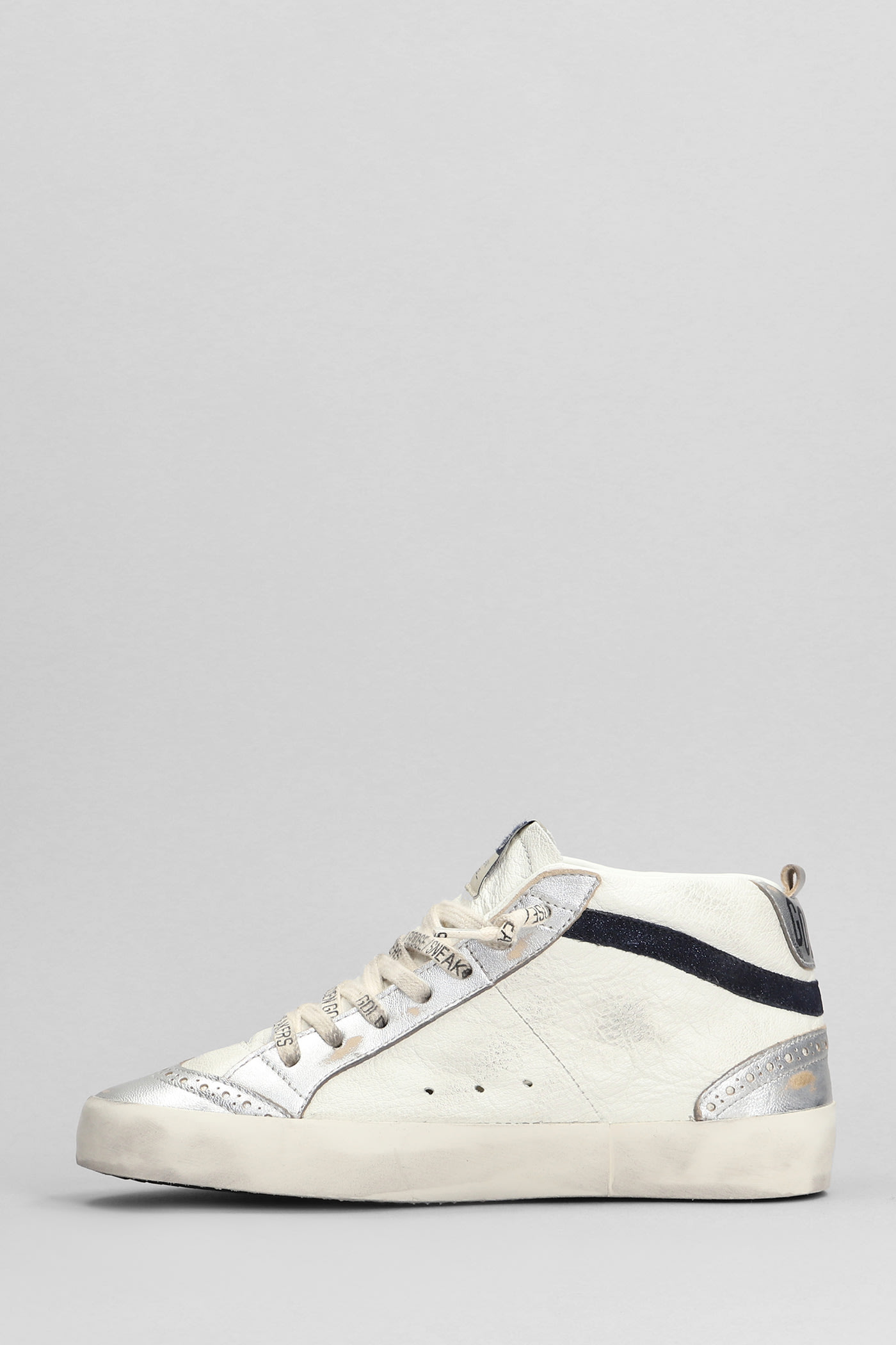 Shop Golden Goose Mid Star Sneakers In White Leather