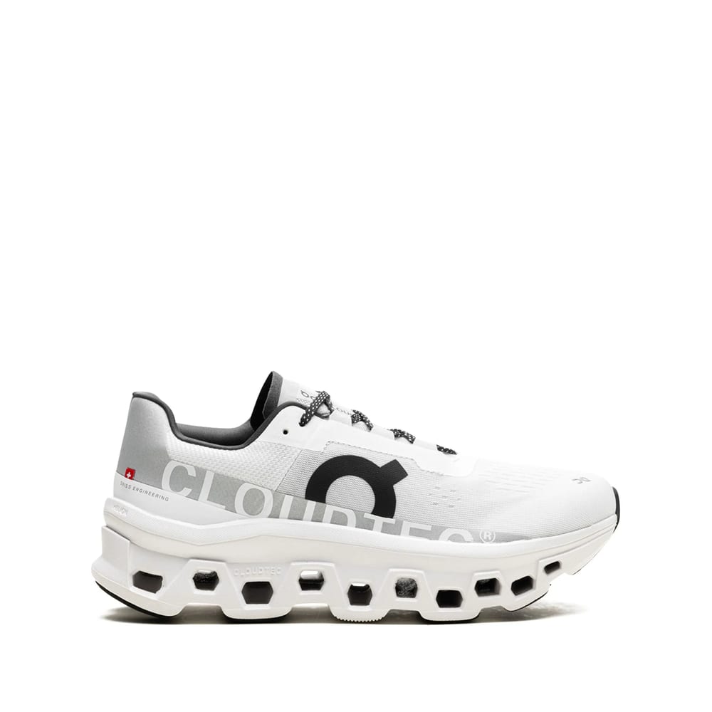 On Sporty White Sneakers With Perforated Sole In Multi