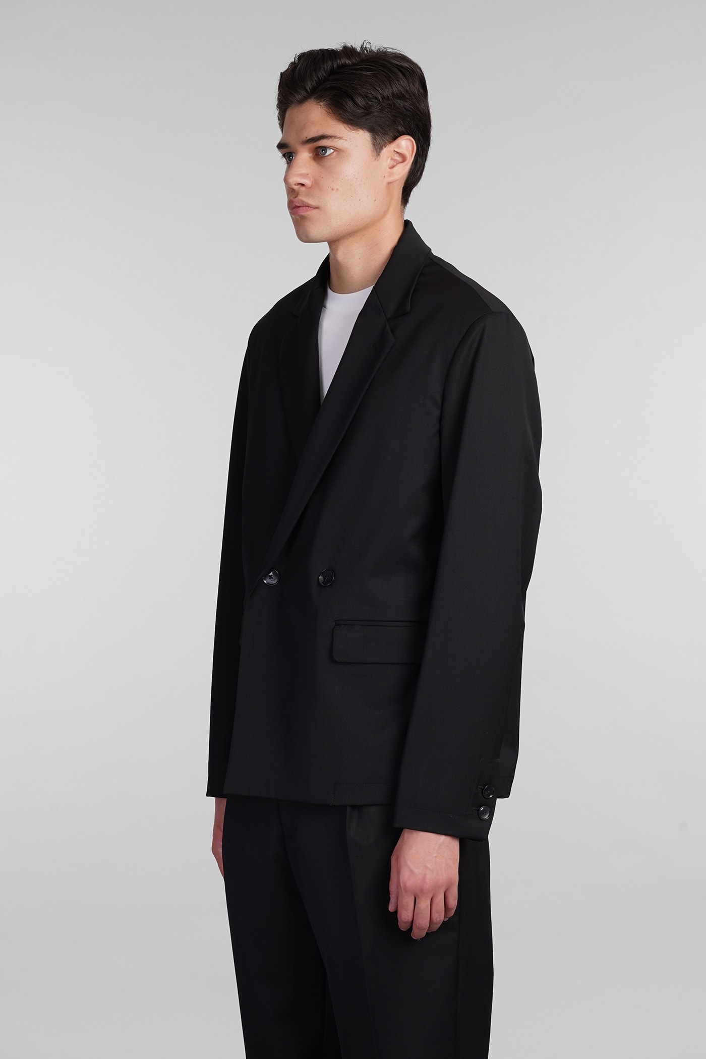 Shop Barena Venezia Lustrofin Blazer In Black Wool