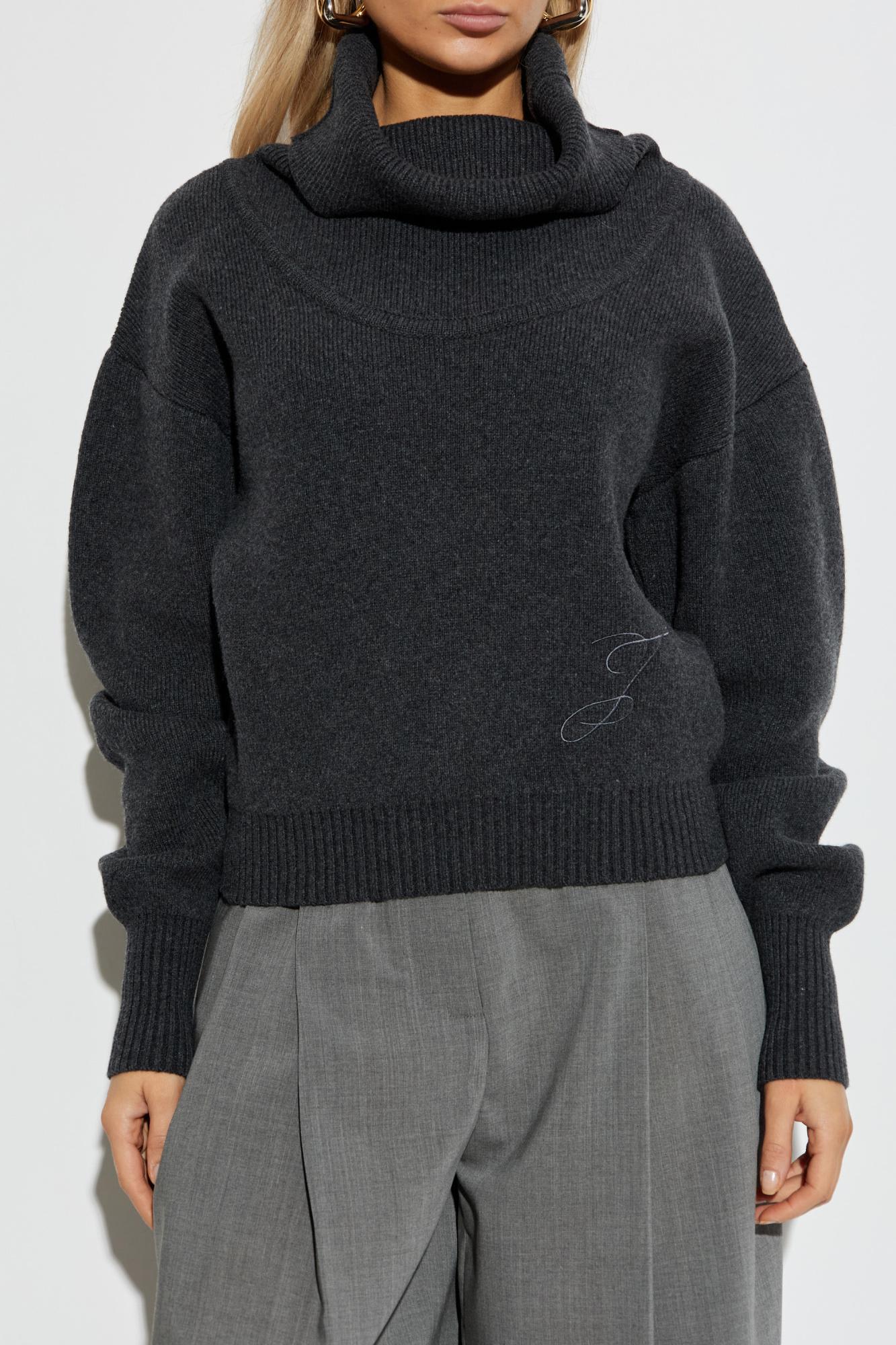 Jacquemus Wool Turtleneck Pallone In Gray