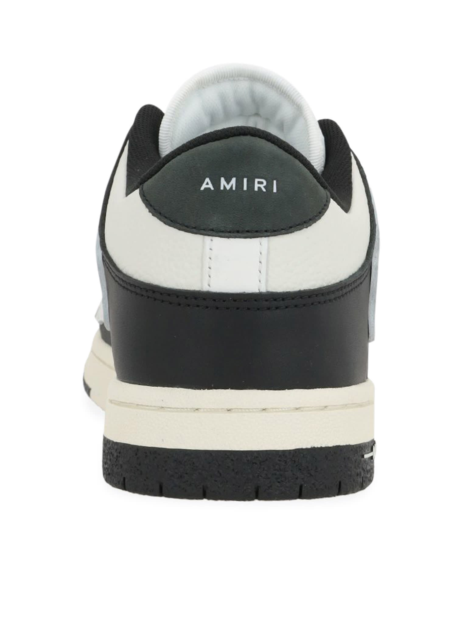Amiri Multicolor Leather And Fabric Bandana Denim Skel Sneakers In Black White