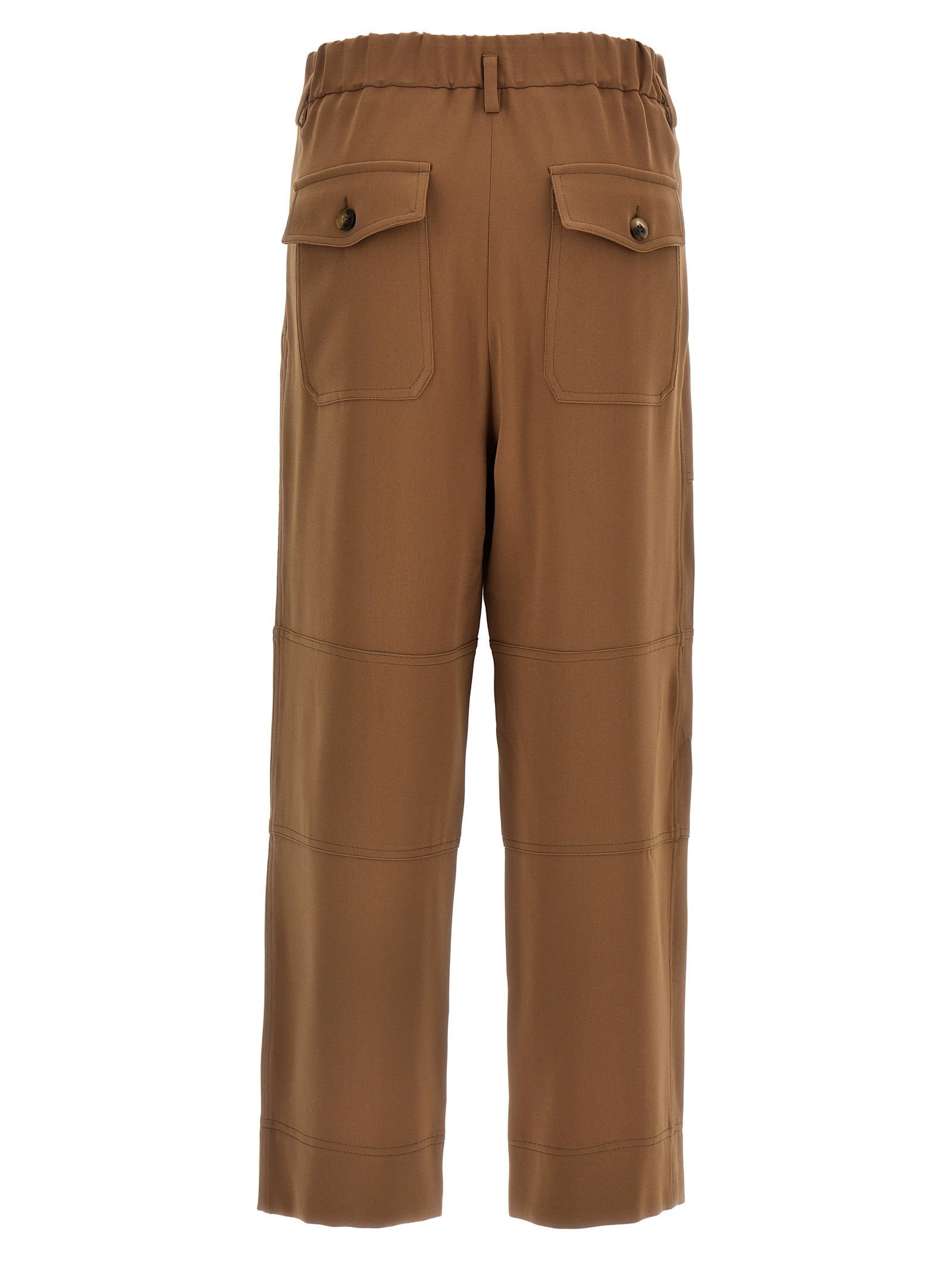 Alberto Biani Work Straight Trousers In Brown