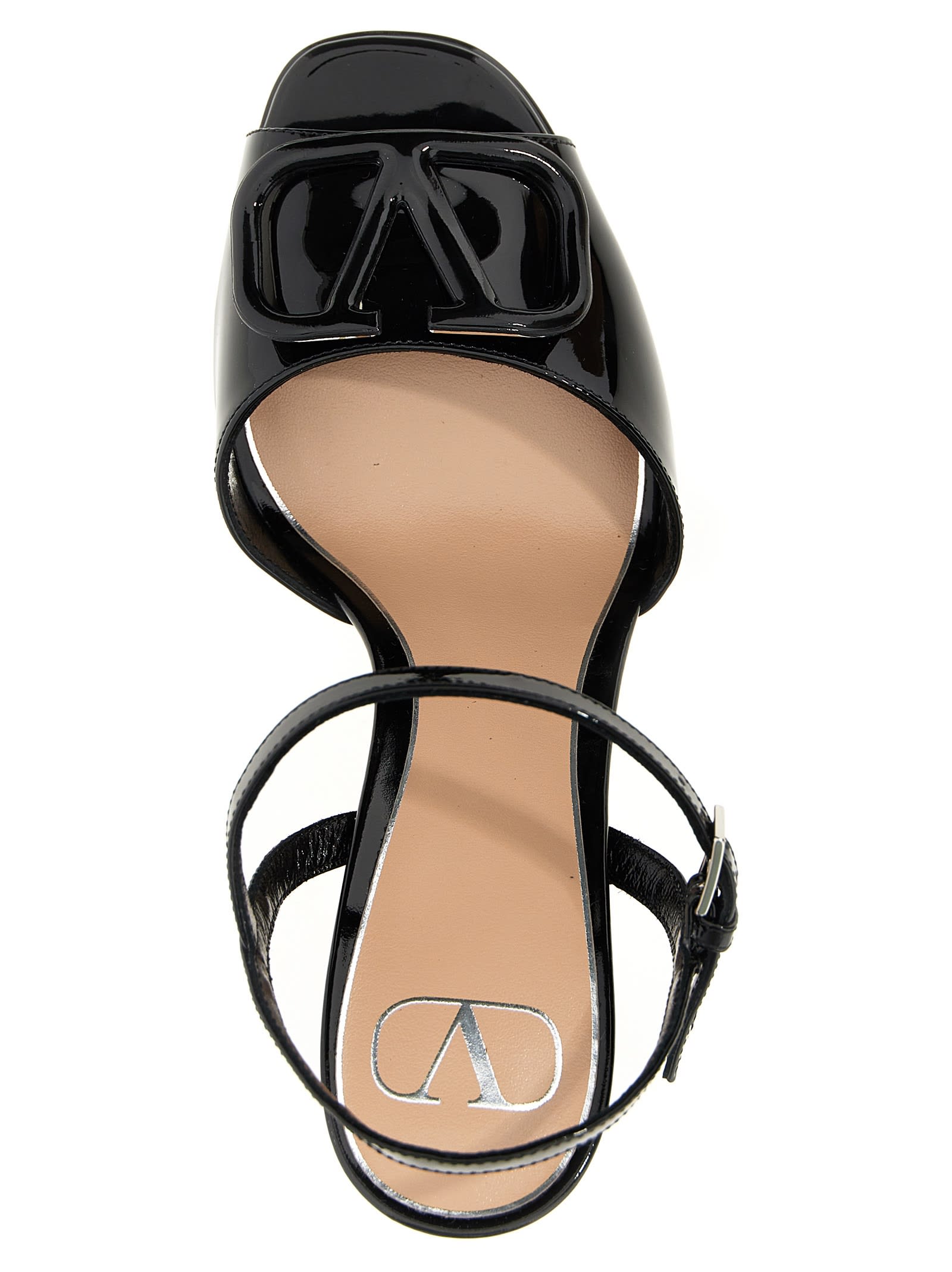 Shop Valentino Garavani Vlogo Sandals In Black