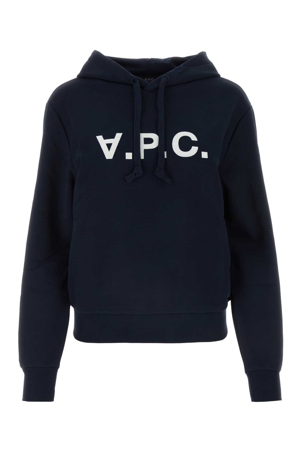 Shop Apc Midnight Blue Cotton Sweatshirt In Darknavyecru