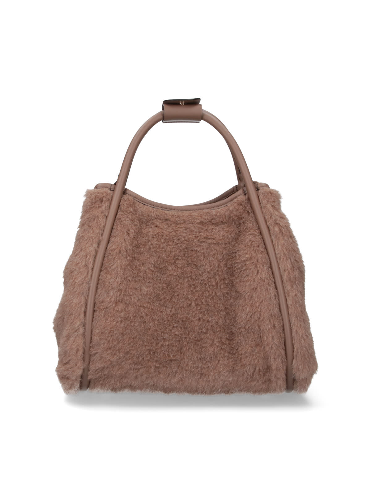 Max Mara Textured Shoulder Bag Detachable Strap In Brown