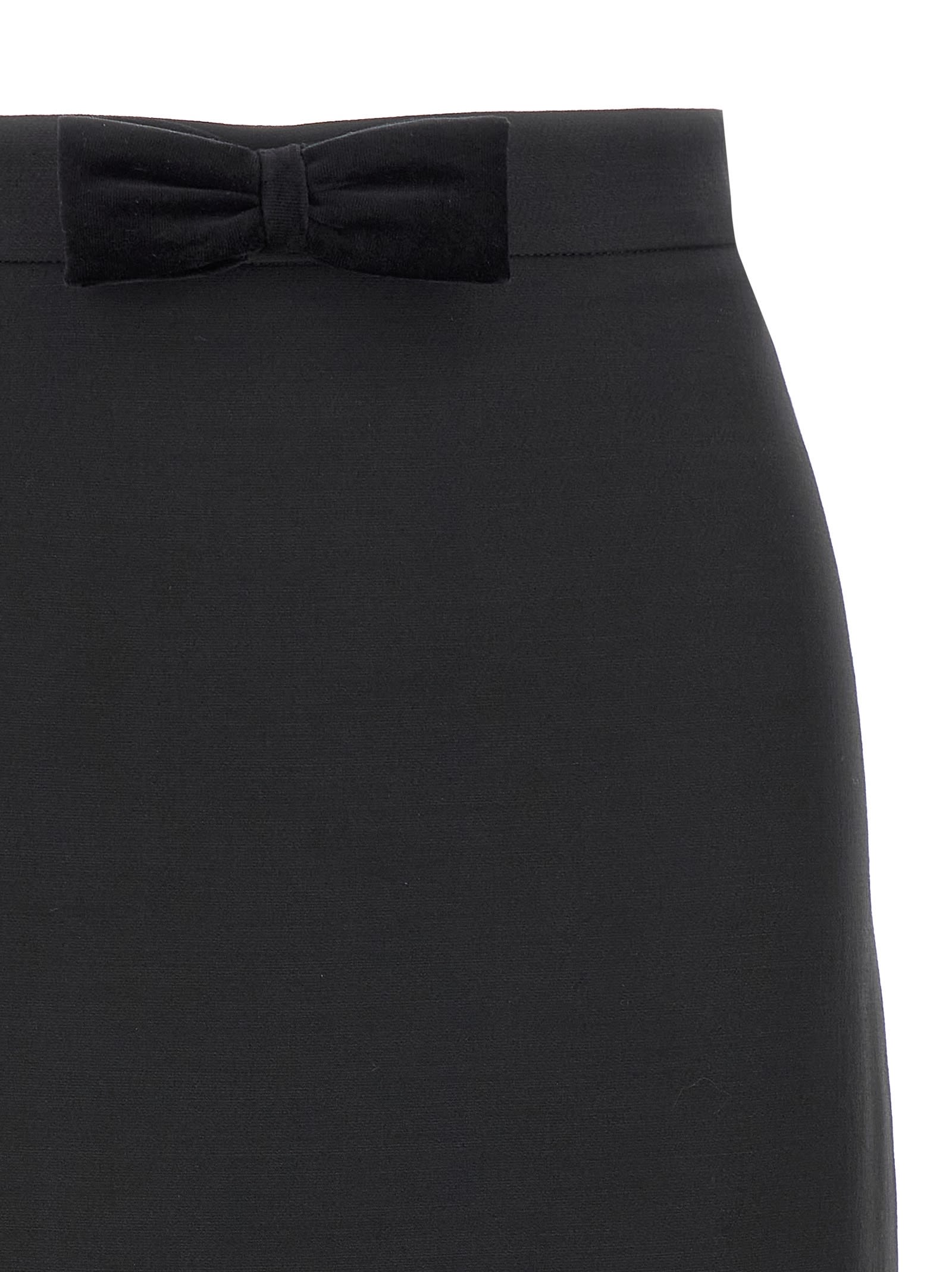 Valentino Black Crepe Couture Skirt In Black