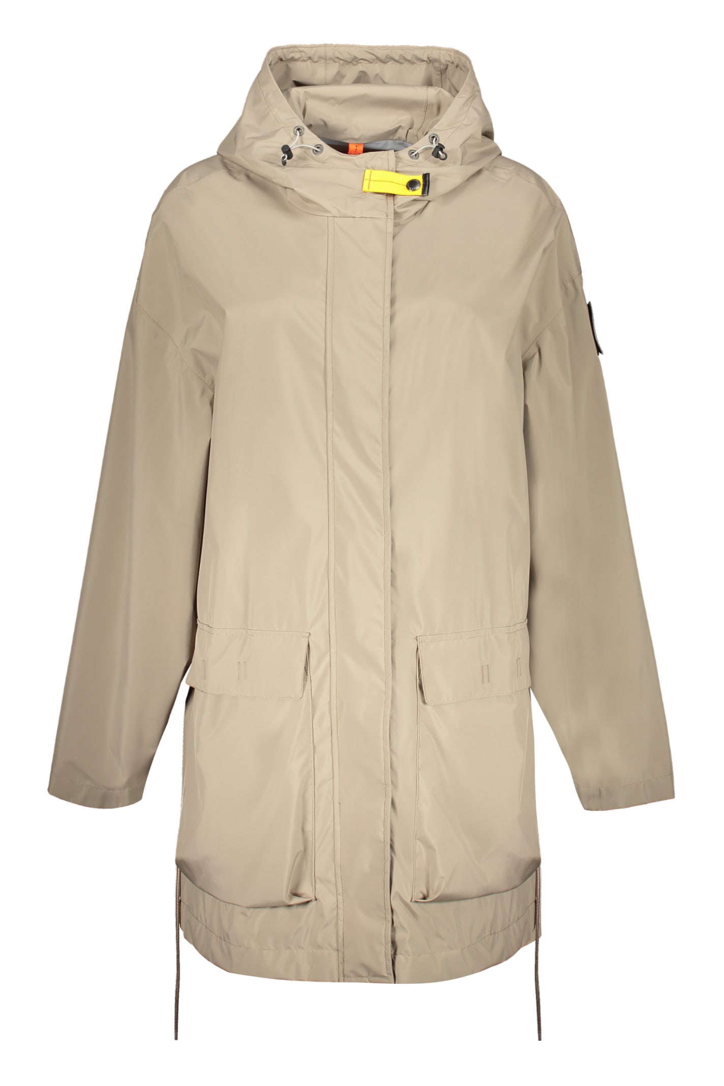 Parajumpers True Hooded Techno Fabric Jacket In Beige
