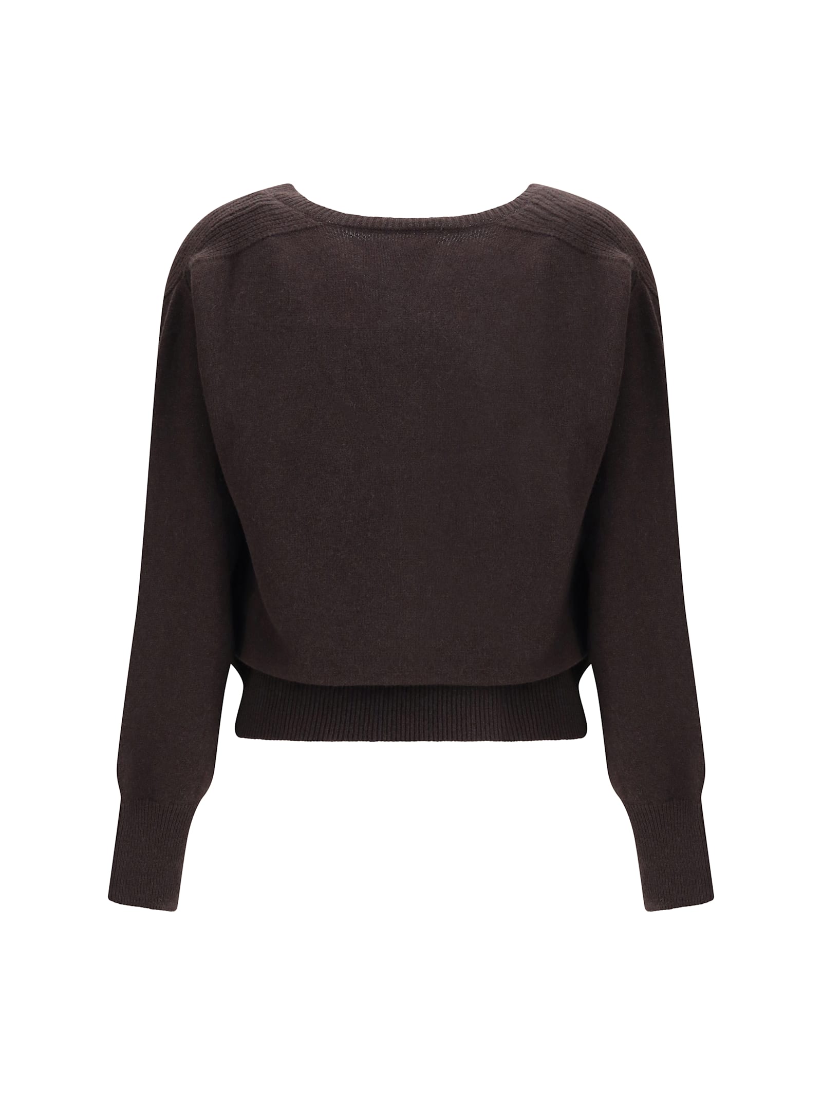 Sa Su Phi Lavinia V Neck Cashmere Sweater In Brown