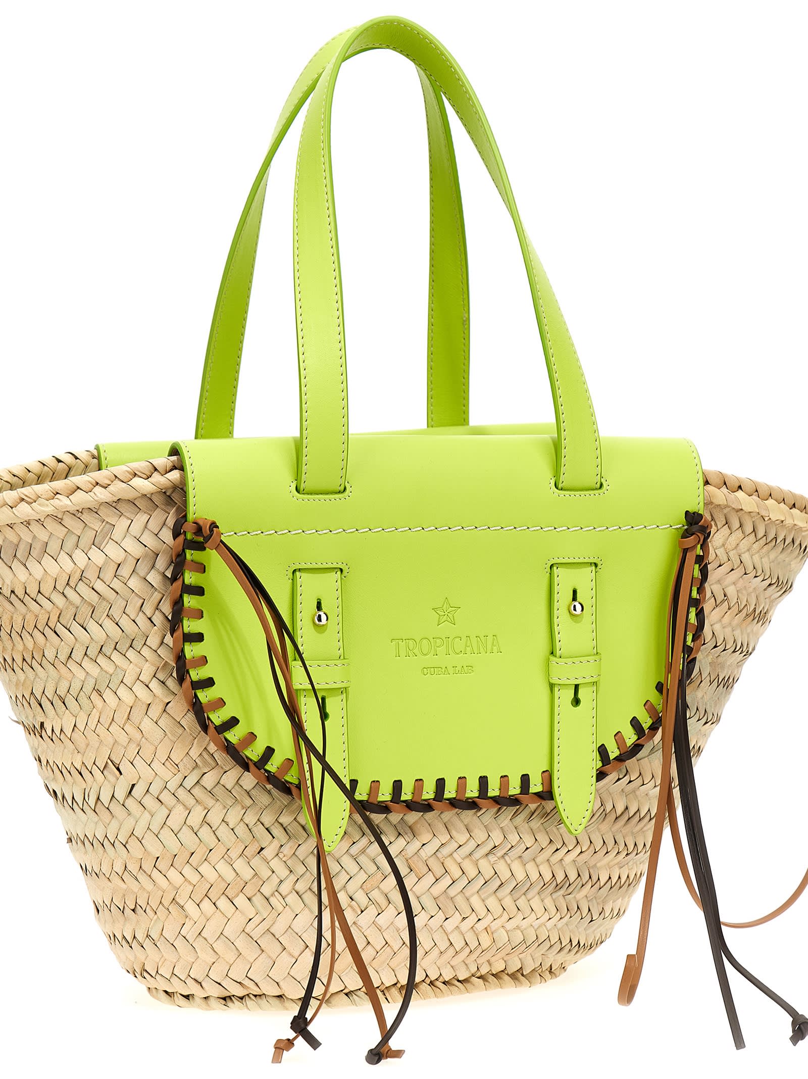 Shop Cuba Lab X Sanpa Tropicana Shopping Bag In Green