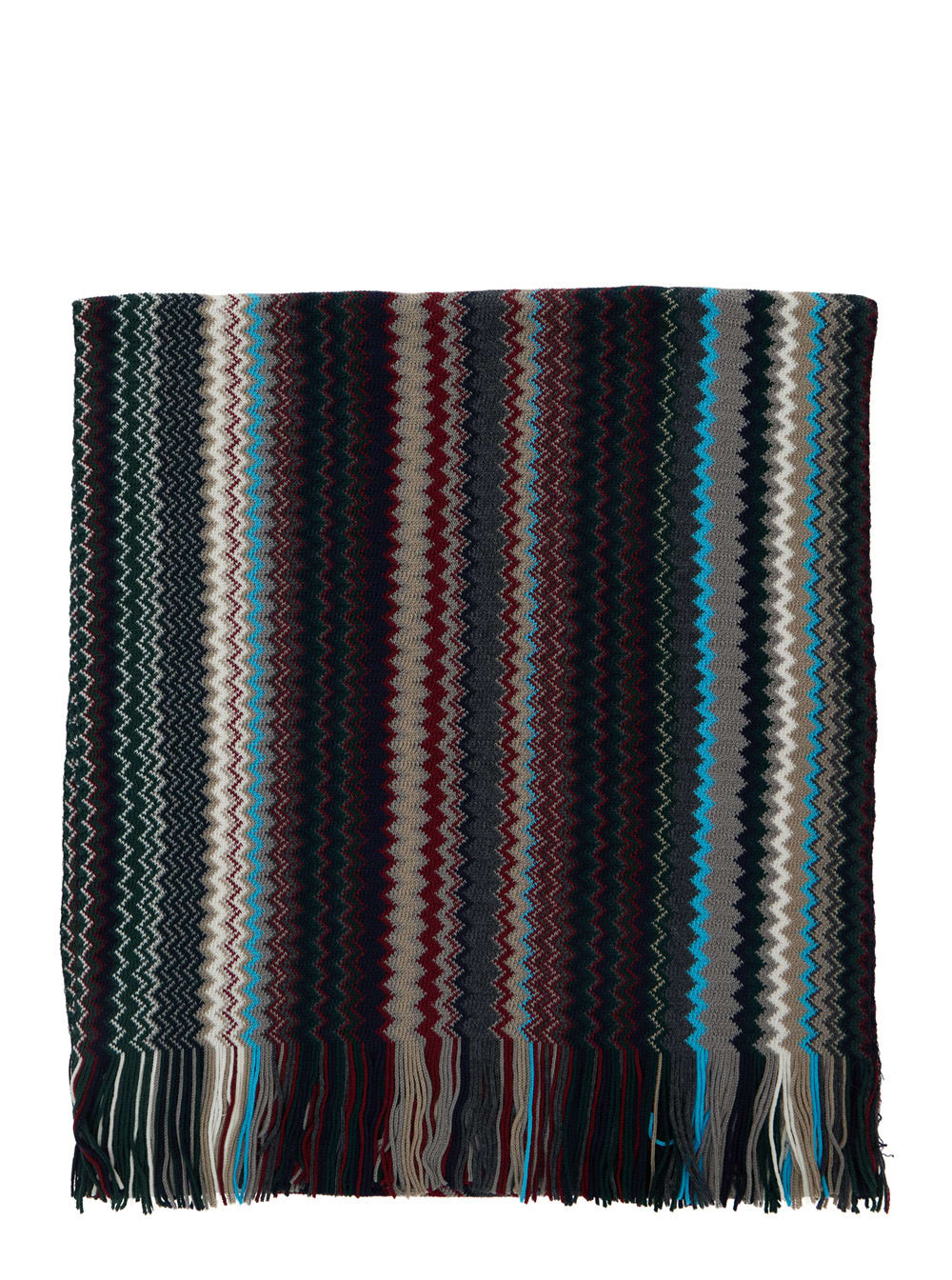 Missoni Zigzag-pattern Fringed Scarf In Black