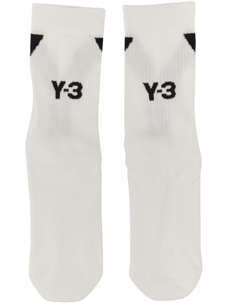 Shop Y-3 Sock With Logo Embroidery In White