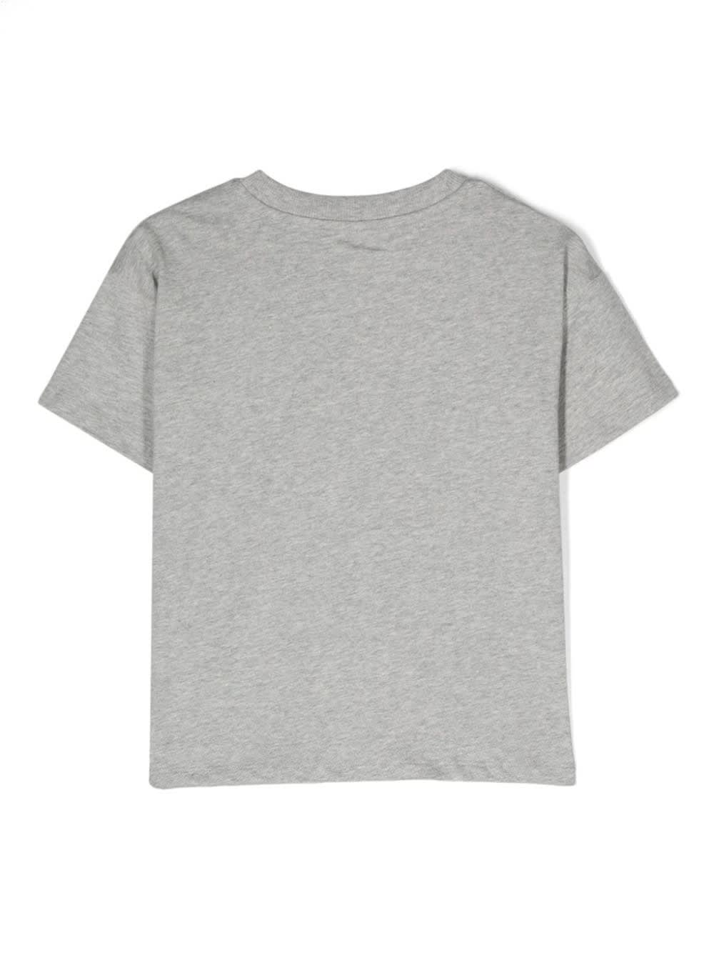 Shop Mini Rodini Grey U Neck T-shirt With Owl Print In Cotton Boy