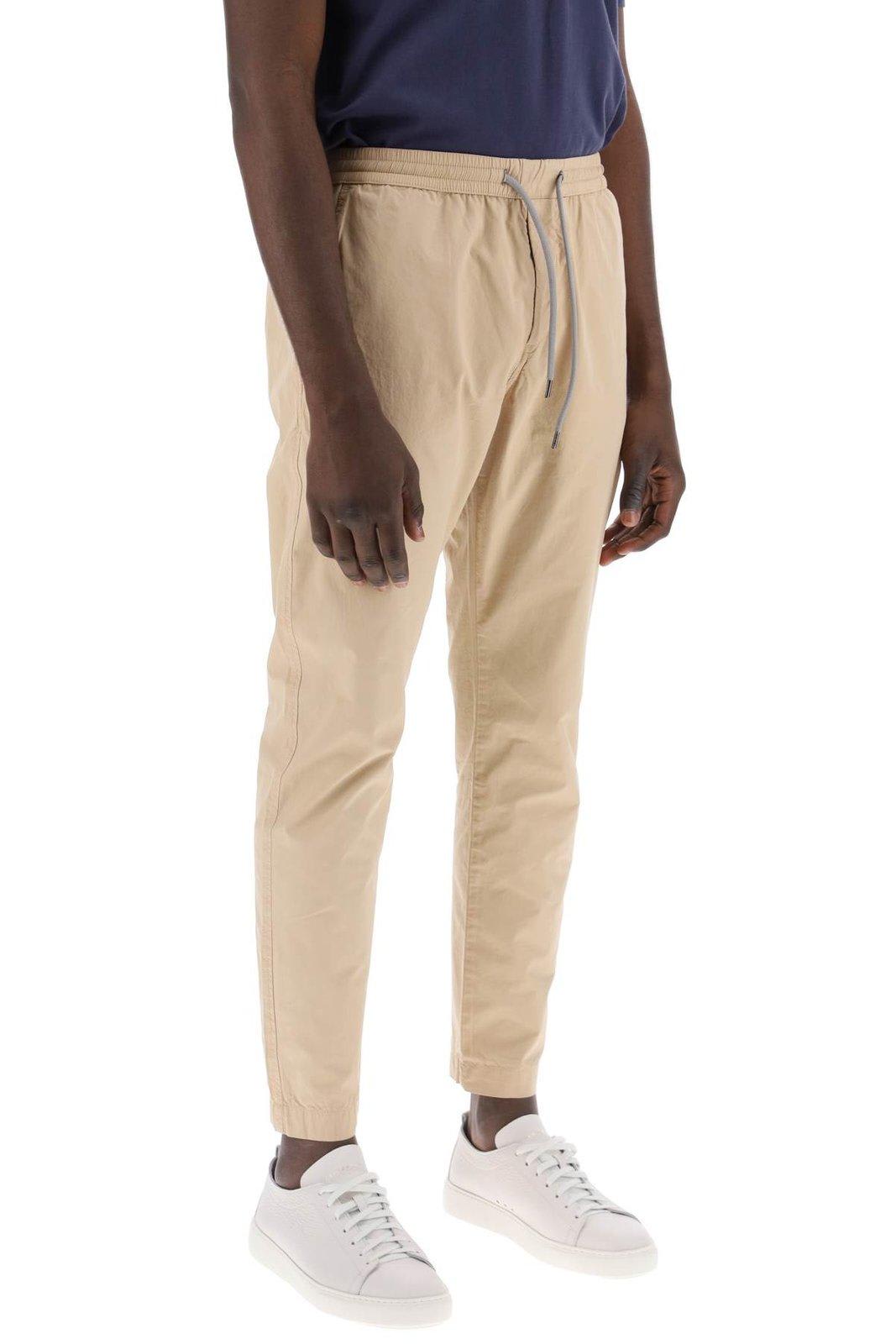 Shop Ps By Paul Smith Logo Patch Drawstring Pants In Beige
