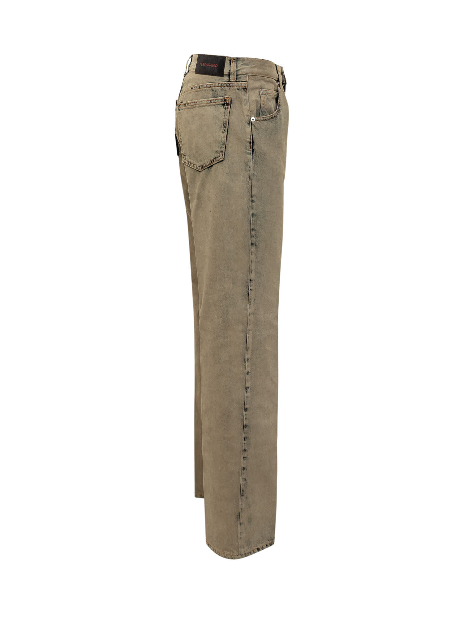 Shop Ferragamo Distressed Trousers In Blu Acid Wash