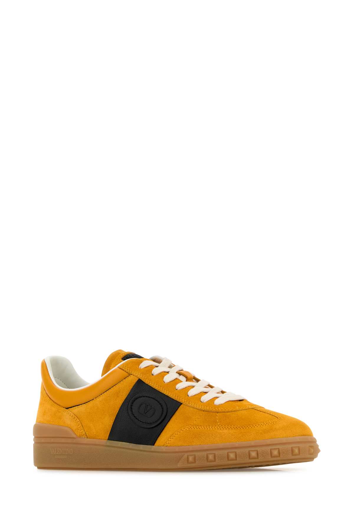Shop Valentino Light Orange Suede Upvillage Sneakers In Marigoldneroneromarigoldneroambra