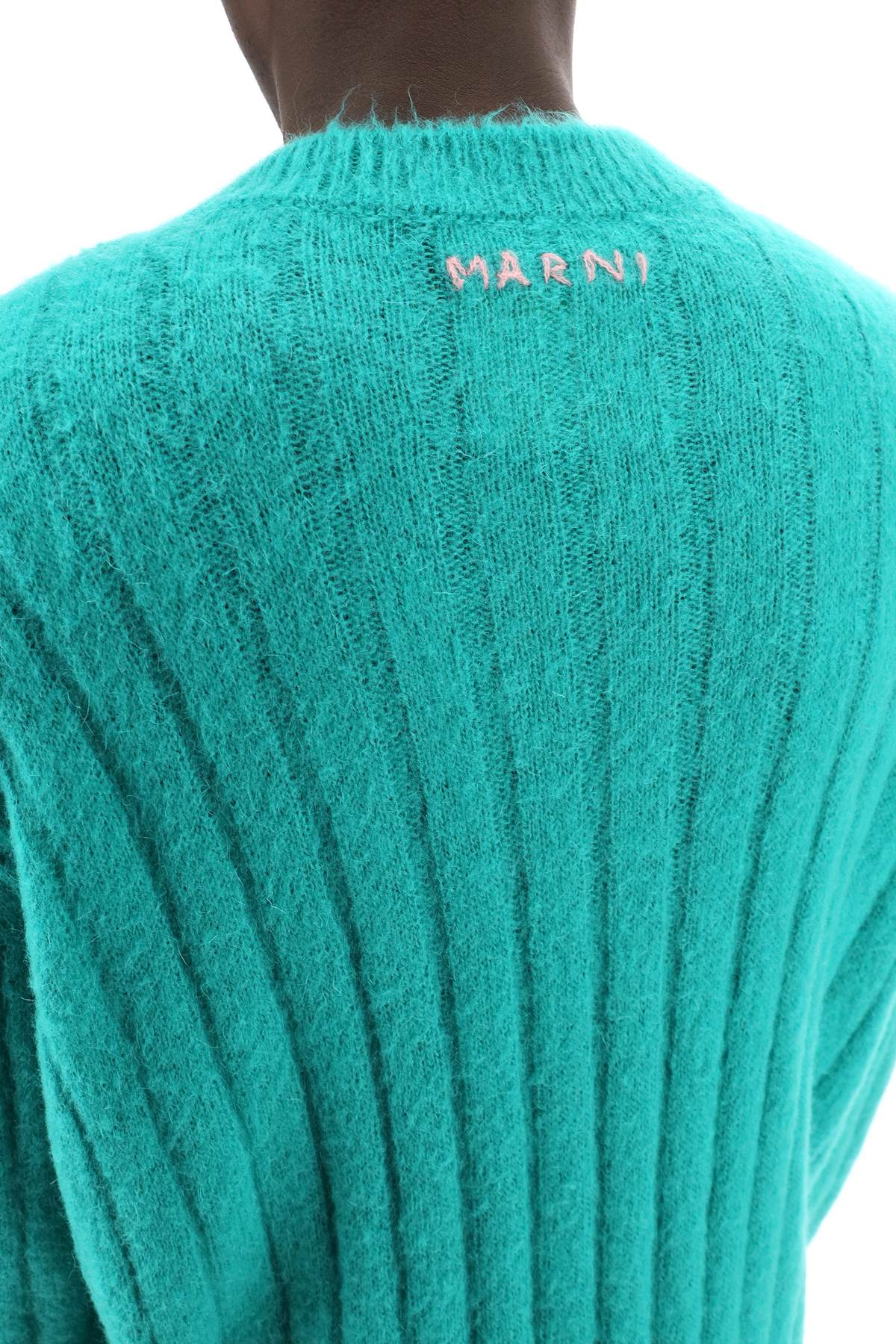 Shop Marni Brushed Mohair Pul In Sea Green (green)