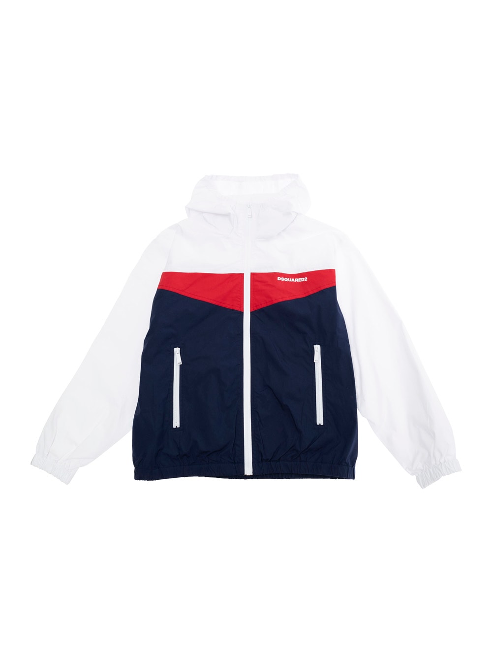 Dsquared2 Multicolor Jacket With Fixed Hood And Logo Lettering On The Front In Cotton Stretch Boy In Multicolor