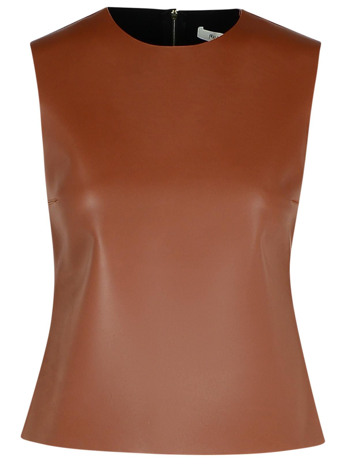 Shop Jw Anderson Brown Leather Tank Top