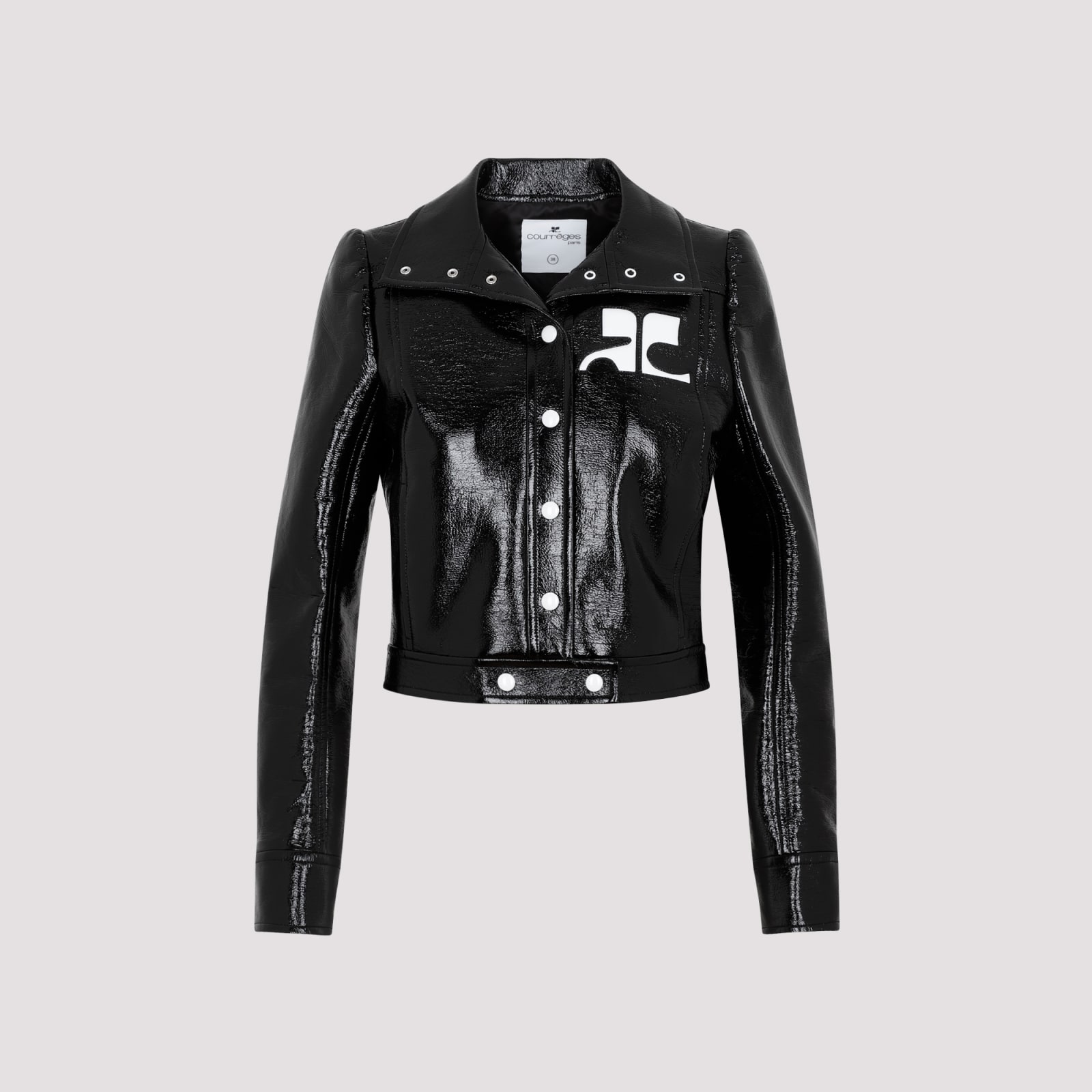 Courrèges Re-edition Vinyl Effect Jacket In Black