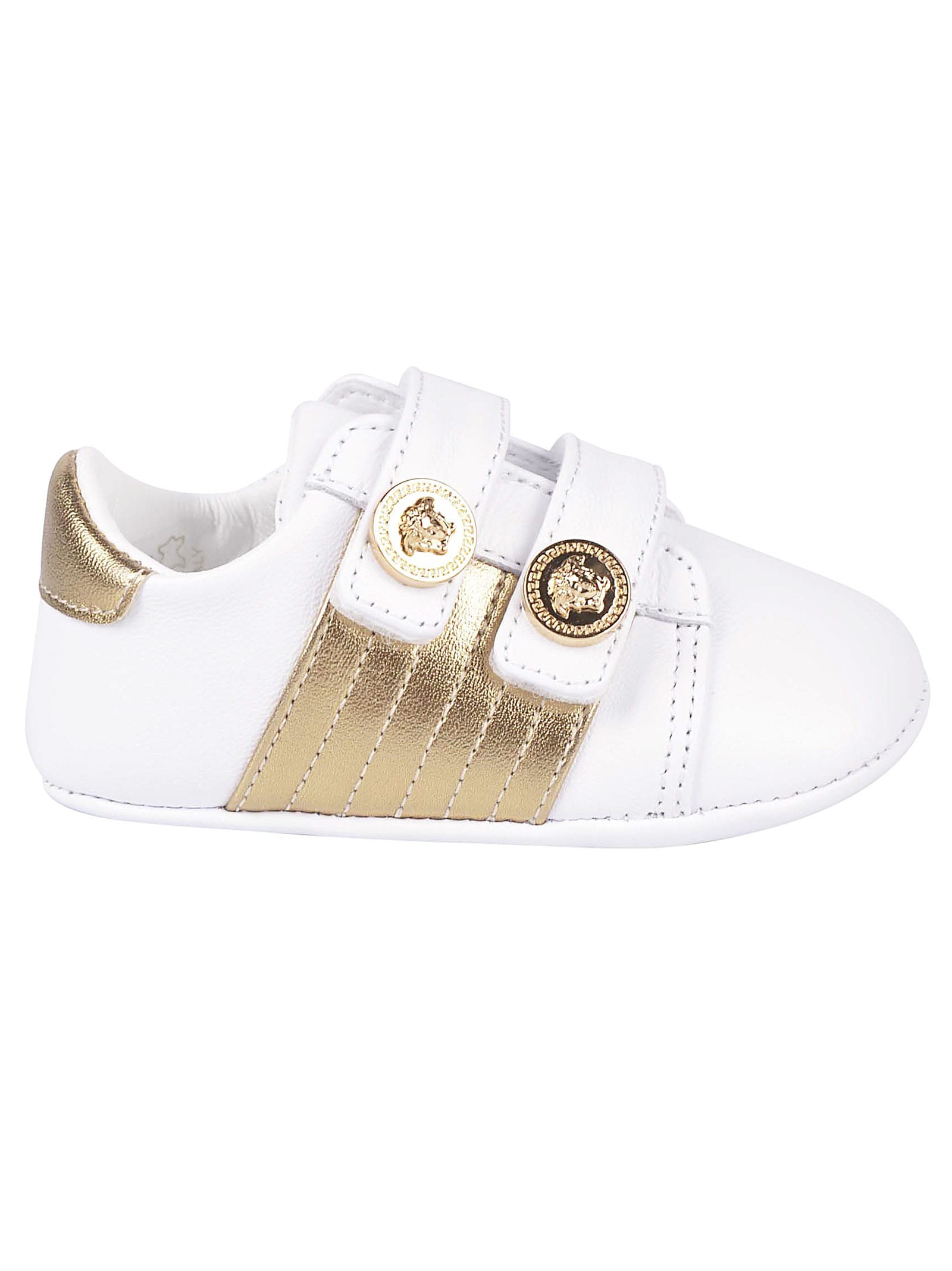 versace shoes white and gold
