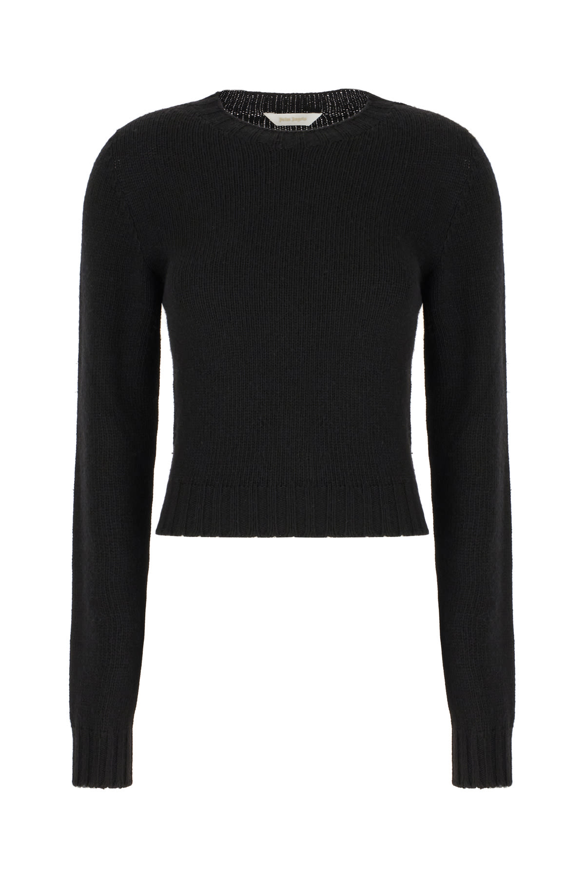 Shop Palm Angels Black Wool Blend Sweater In Black Lime