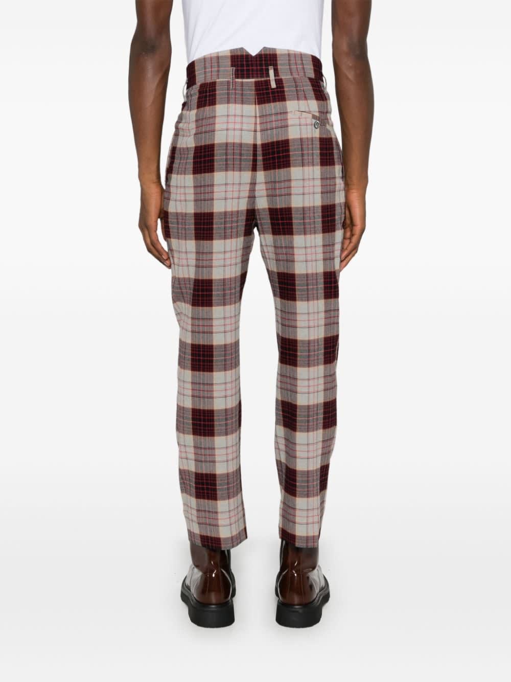 Vivienne Westwood Straight Checkered Slim Cut Trousers In Red