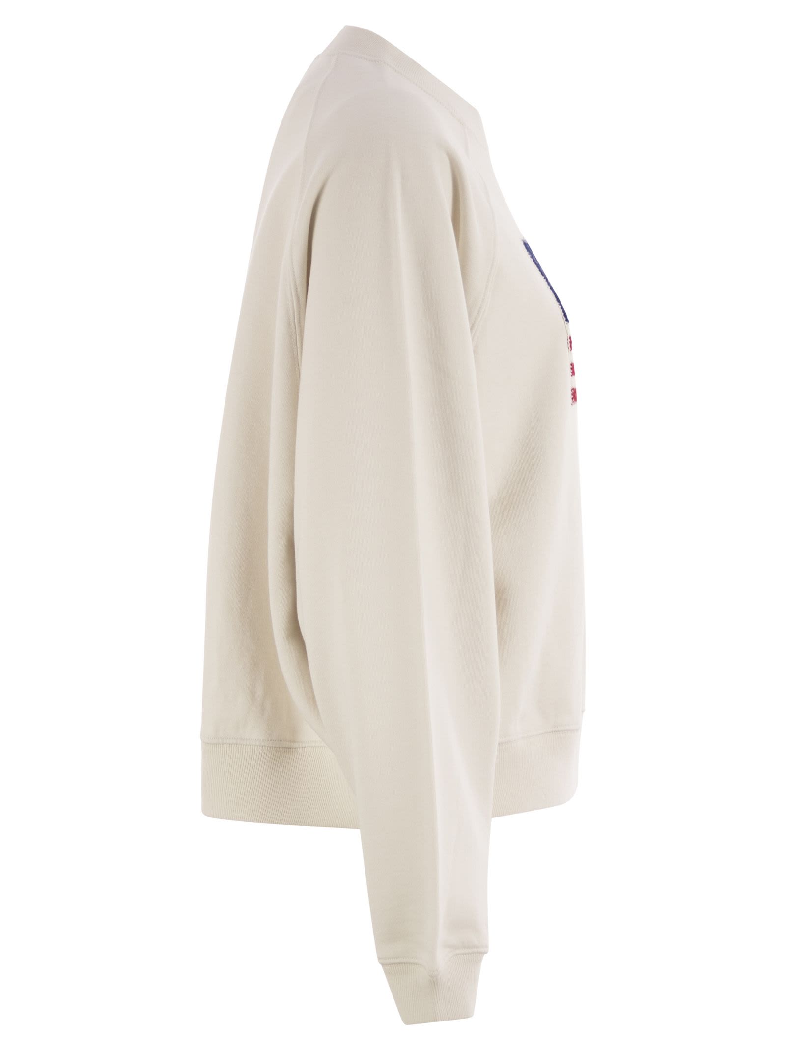 Shop Polo Ralph Lauren Sponge Crew Neck With Logo And Flag