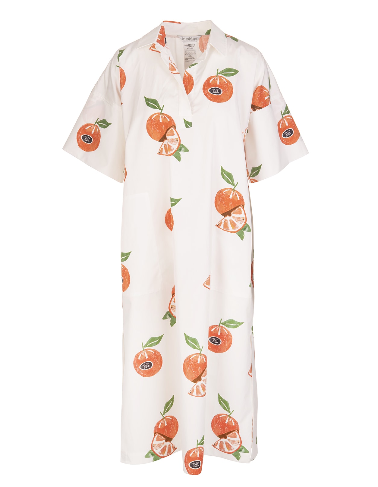 Max Mara Alton White Dress With Oranges