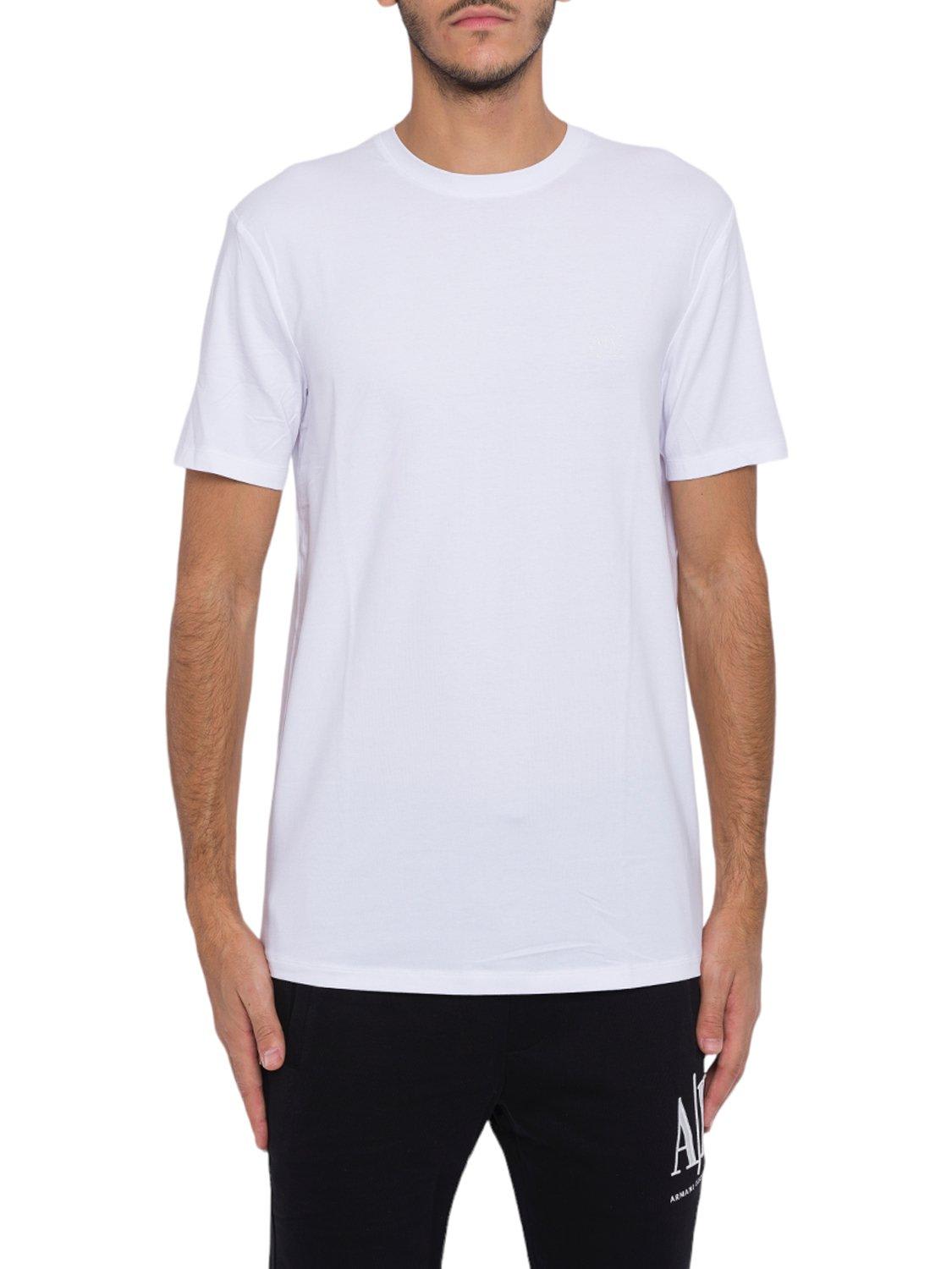 Shop Armani Collezioni Logo Embroidered Crewneck T-shirt In White