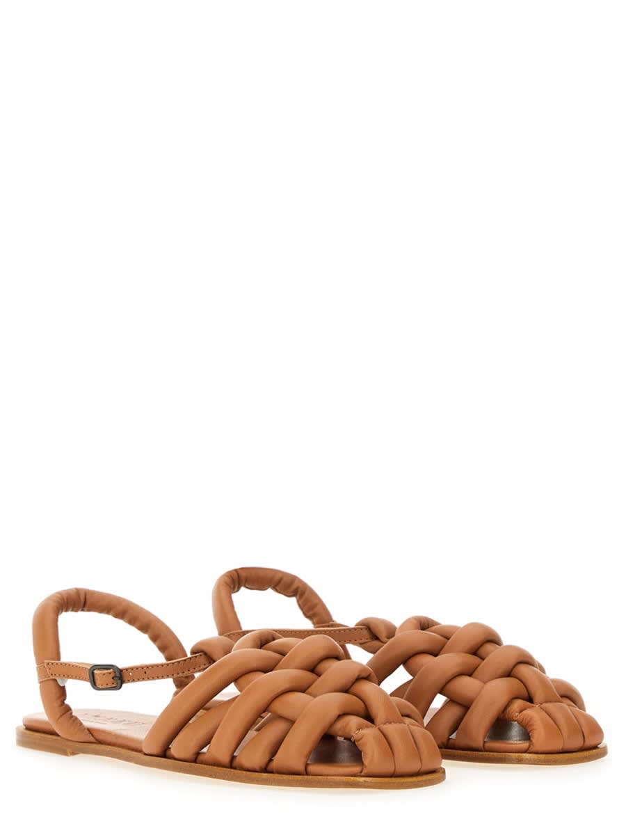 Hereu Women's Square Toe Padded Fisherman Sandal Cabersa 2 In Buff