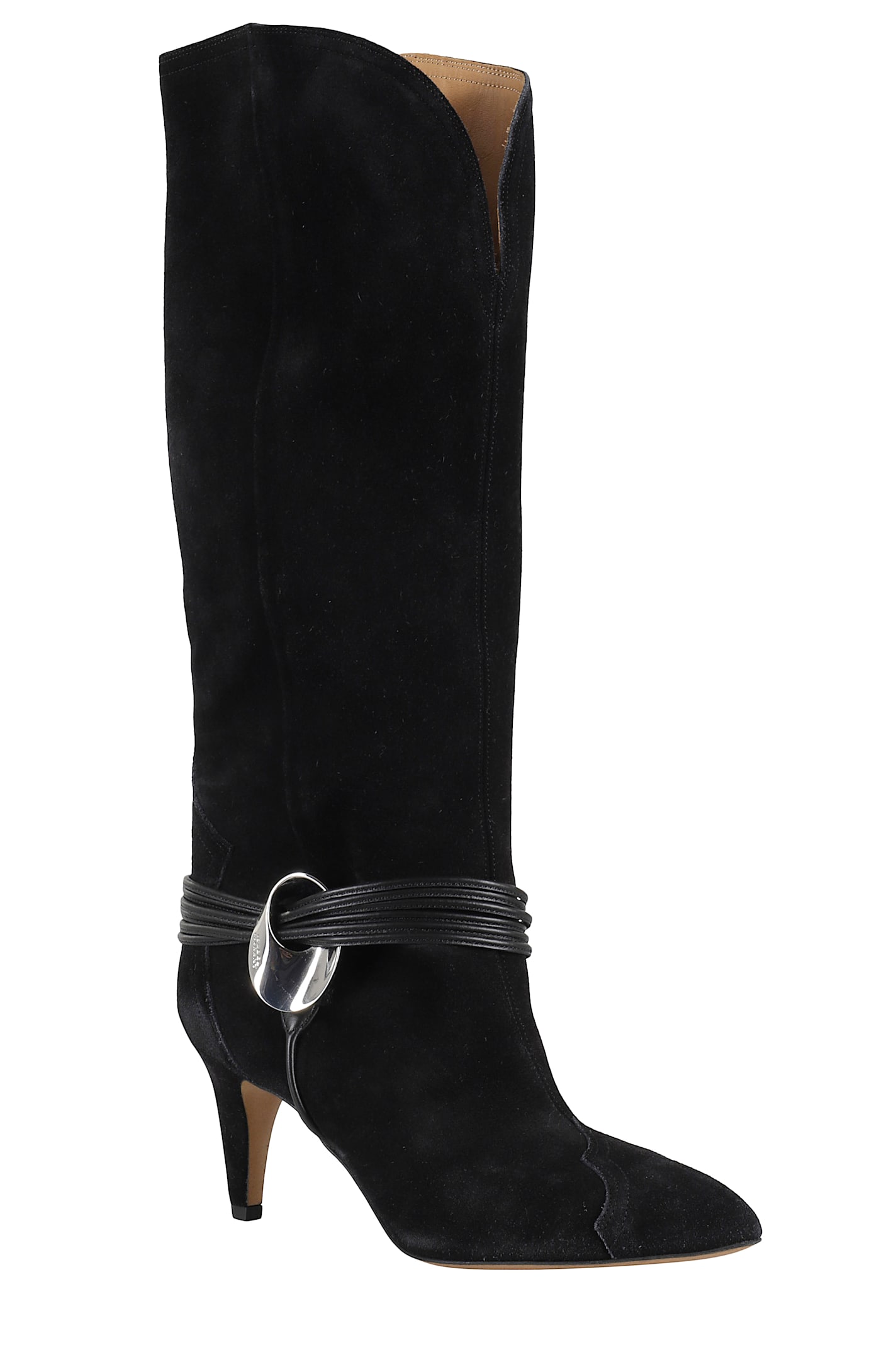 Isabel Marant Lestany Gz Mid-calf Suede Boot In Black