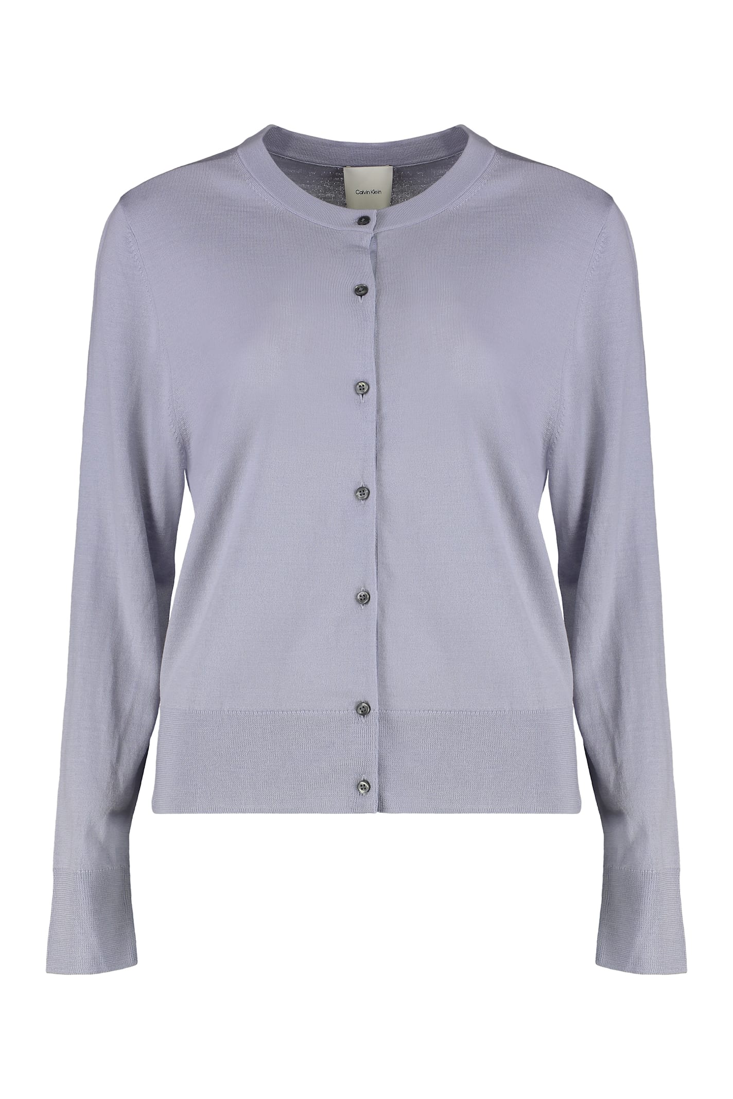 Calvin Klein Cardigan In Wool In Gray