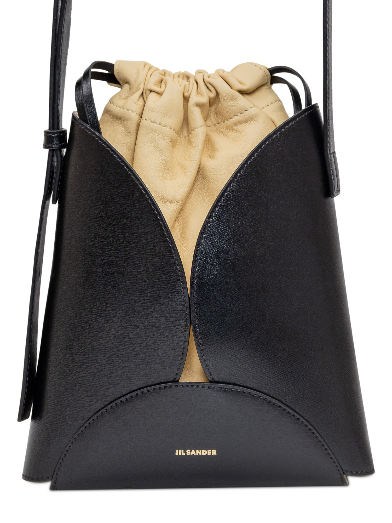 Shop Jil Sander Shoulder Bag With Logo In Black