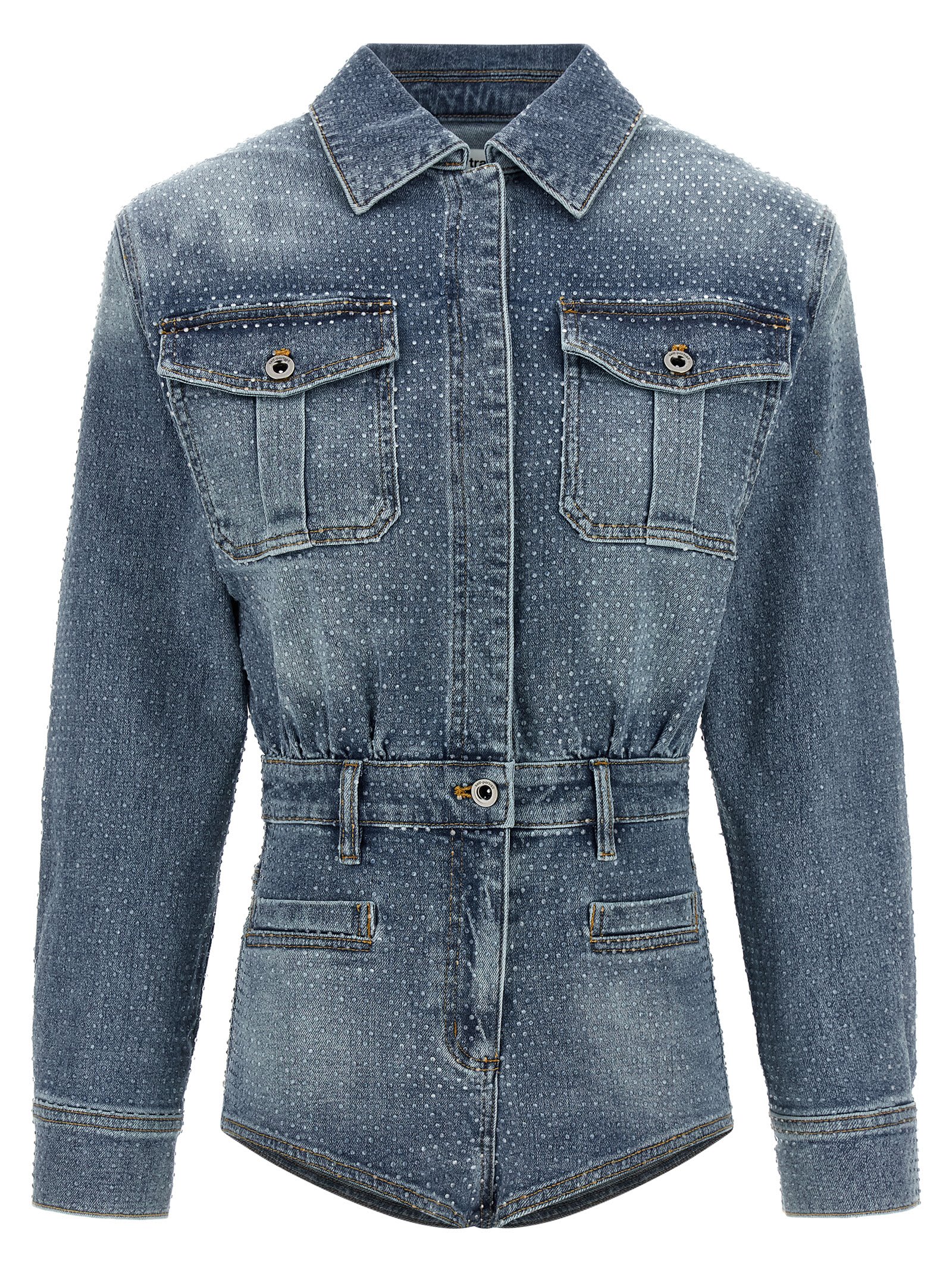 Self-portrait Rhinestone Denim Jewelry Blue In Blue