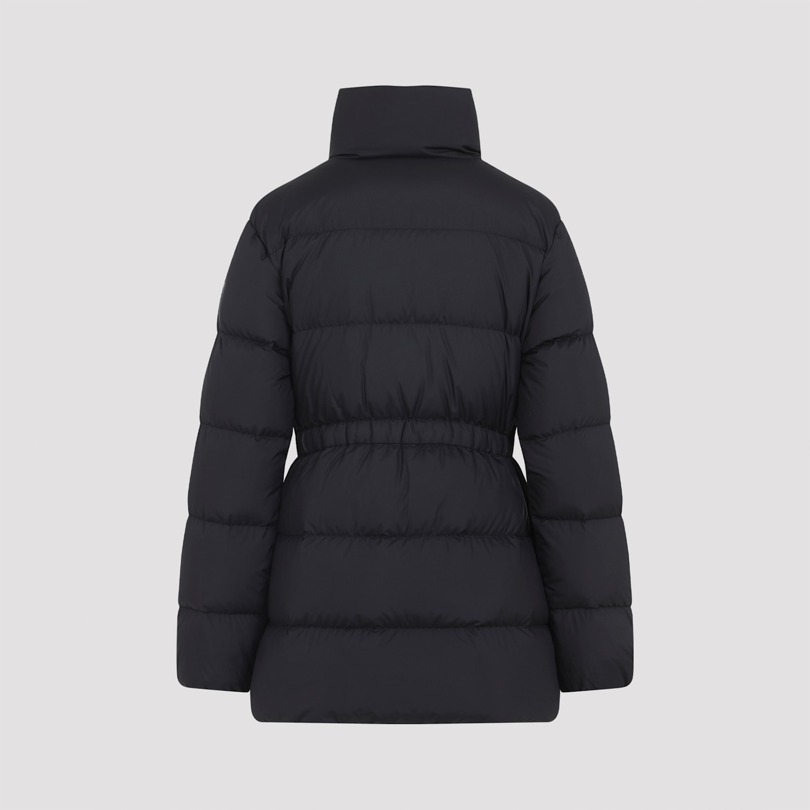Moncler Quilted Jacket With High Collar And Pockets In Black