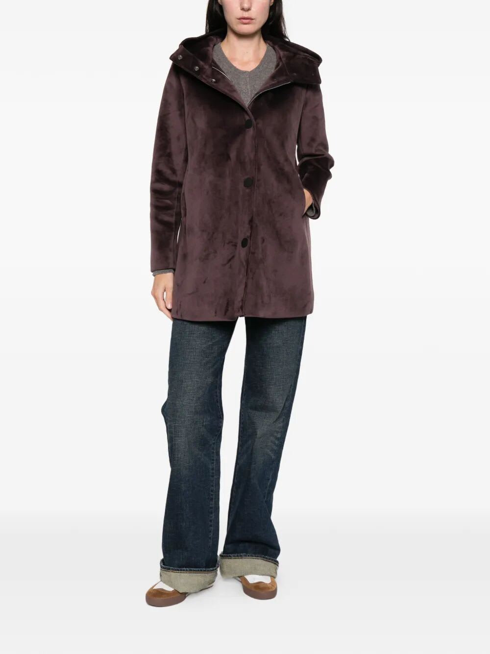 Rrd - Roberto Ricci Design Velour Neo Parka Wom Jkt In Burgundy