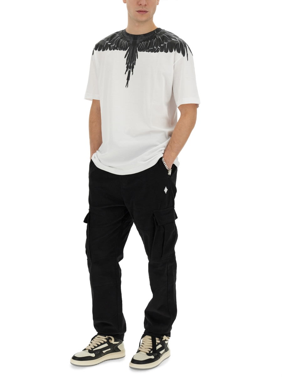 Shop Marcelo Burlon County Of Milan T-shirt With Icon Wings Print In White