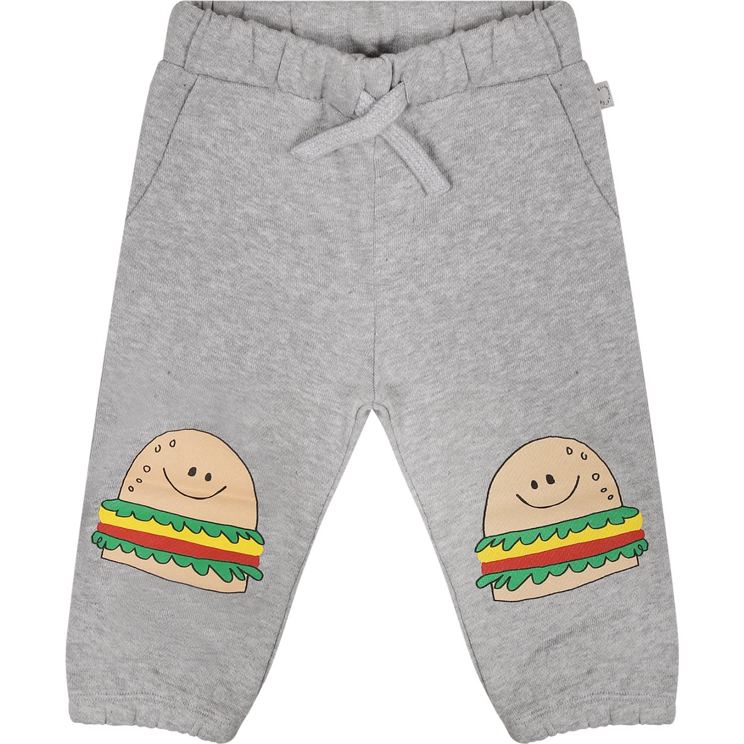 Stella McCartney Kids Grey Trousers For Baby Boy With Hamburger Print