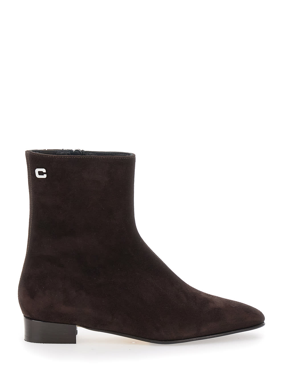 aiglon Brown Boots With Logo Embroidery On The Side And Zip Closure On The Side In Suede Woman