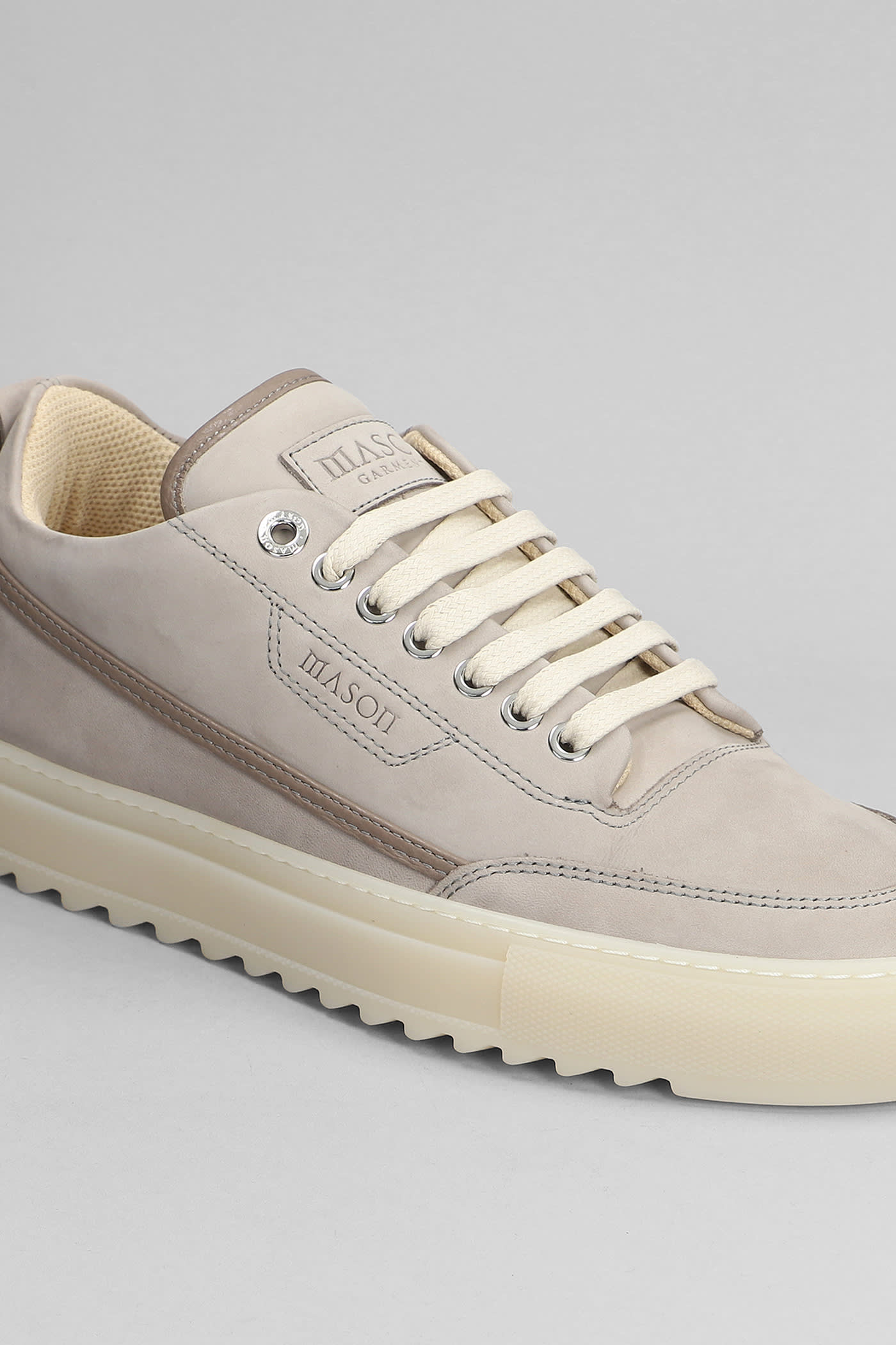 Shop Mason Garments Torino Sneakers In Taupe Leather