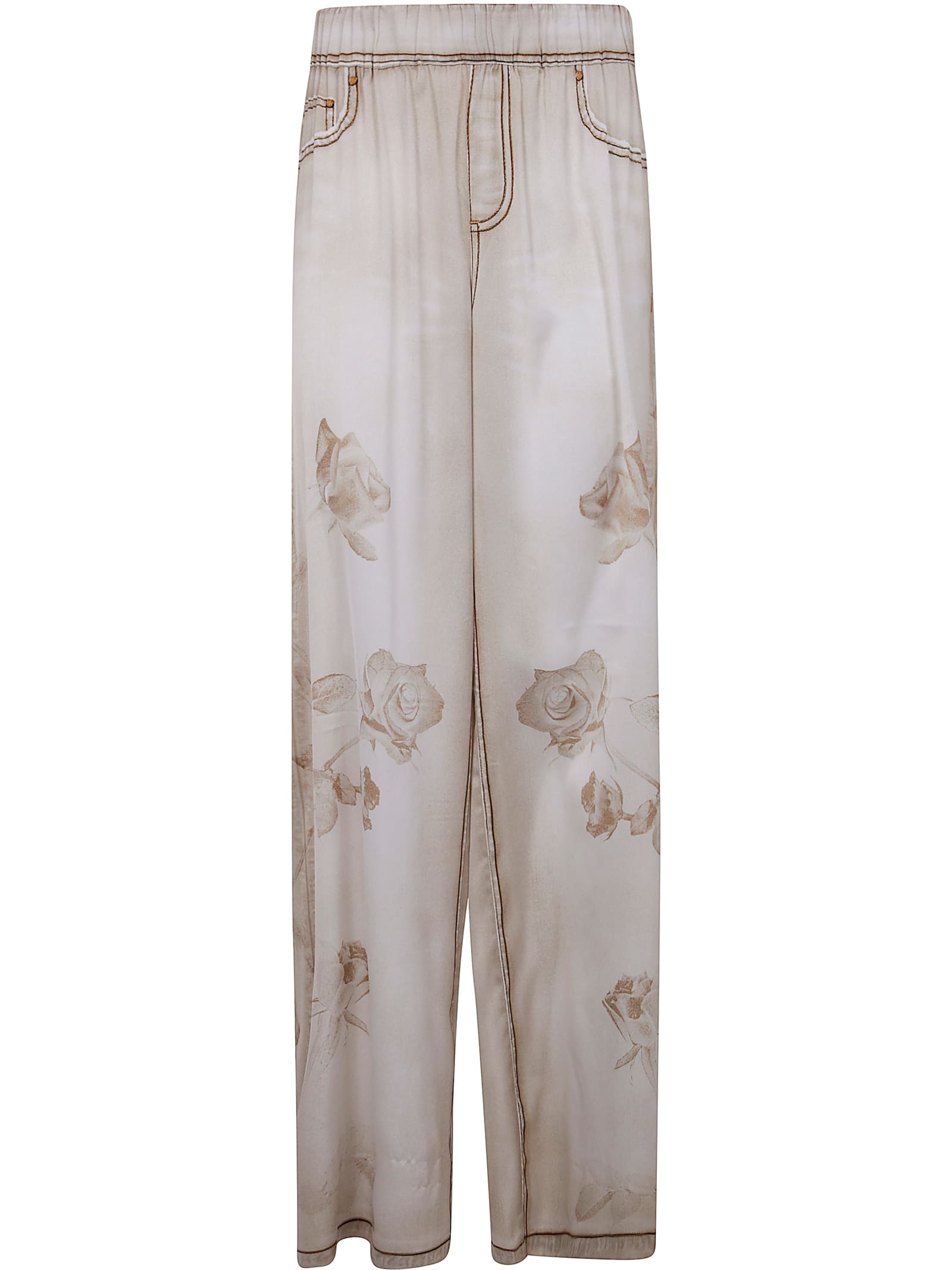 Piazzata Print Satin Trousers