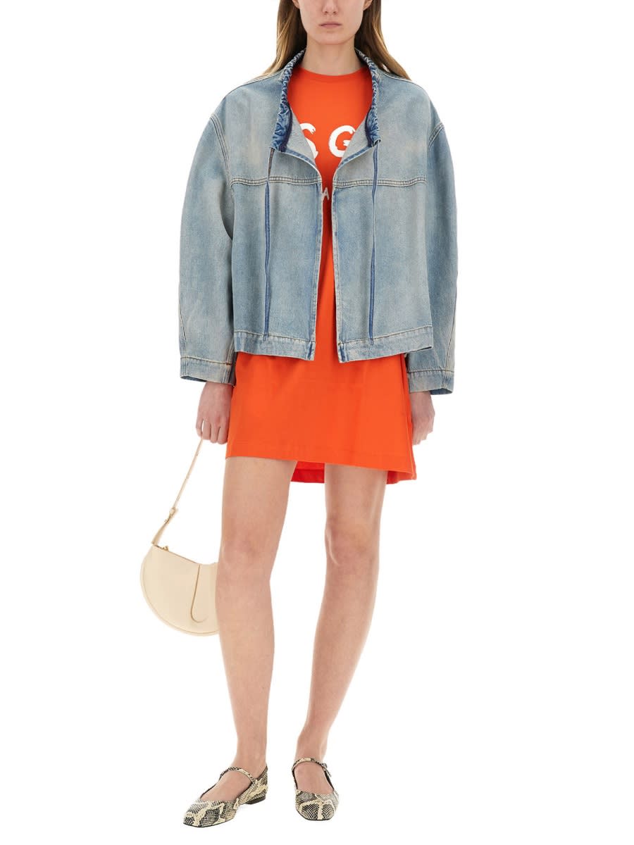 Msgm Relaxed-fit Oversized Denim Jacket In Denim