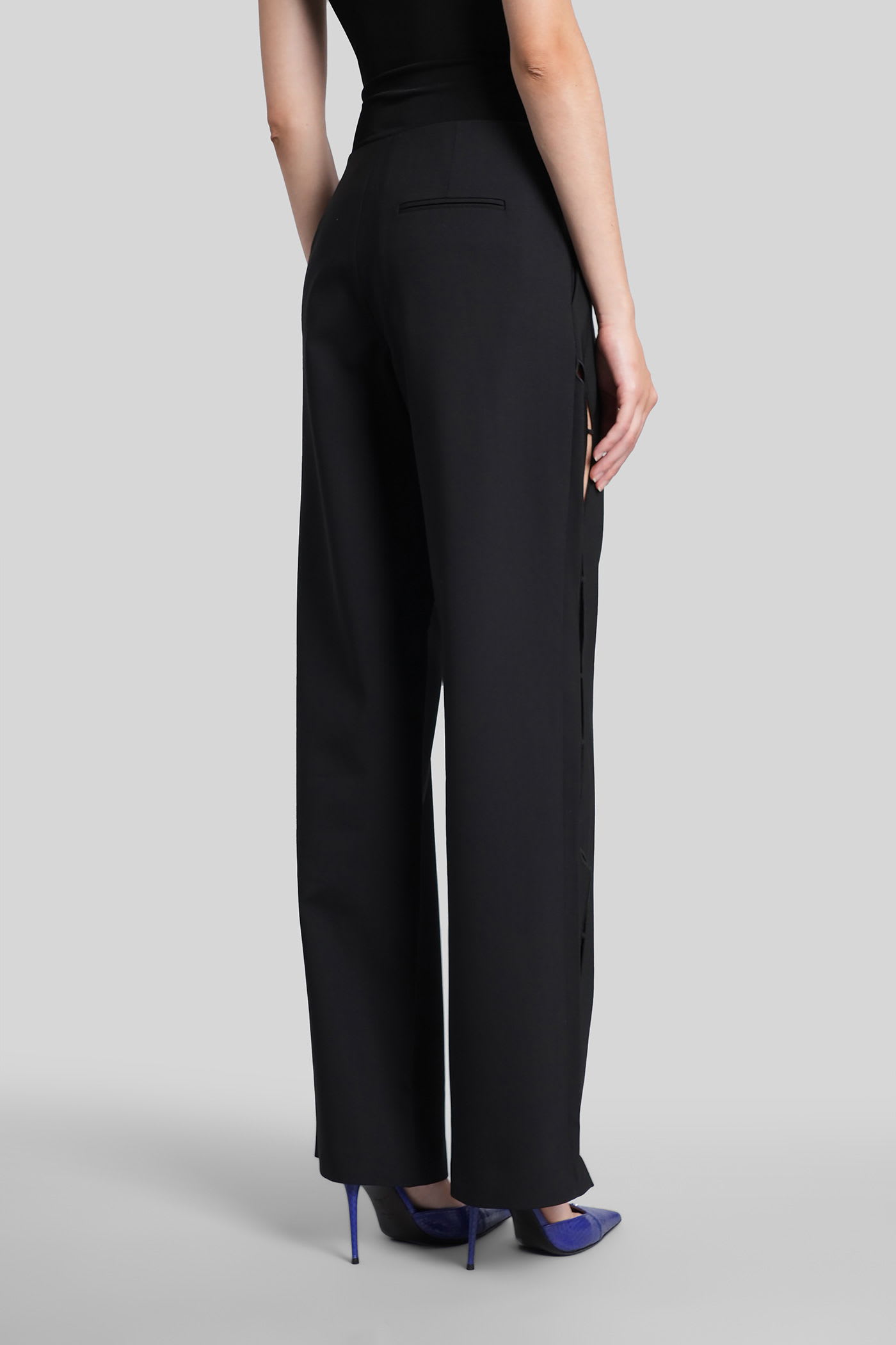 Christopher Esber Pants In Black Wool In Blue