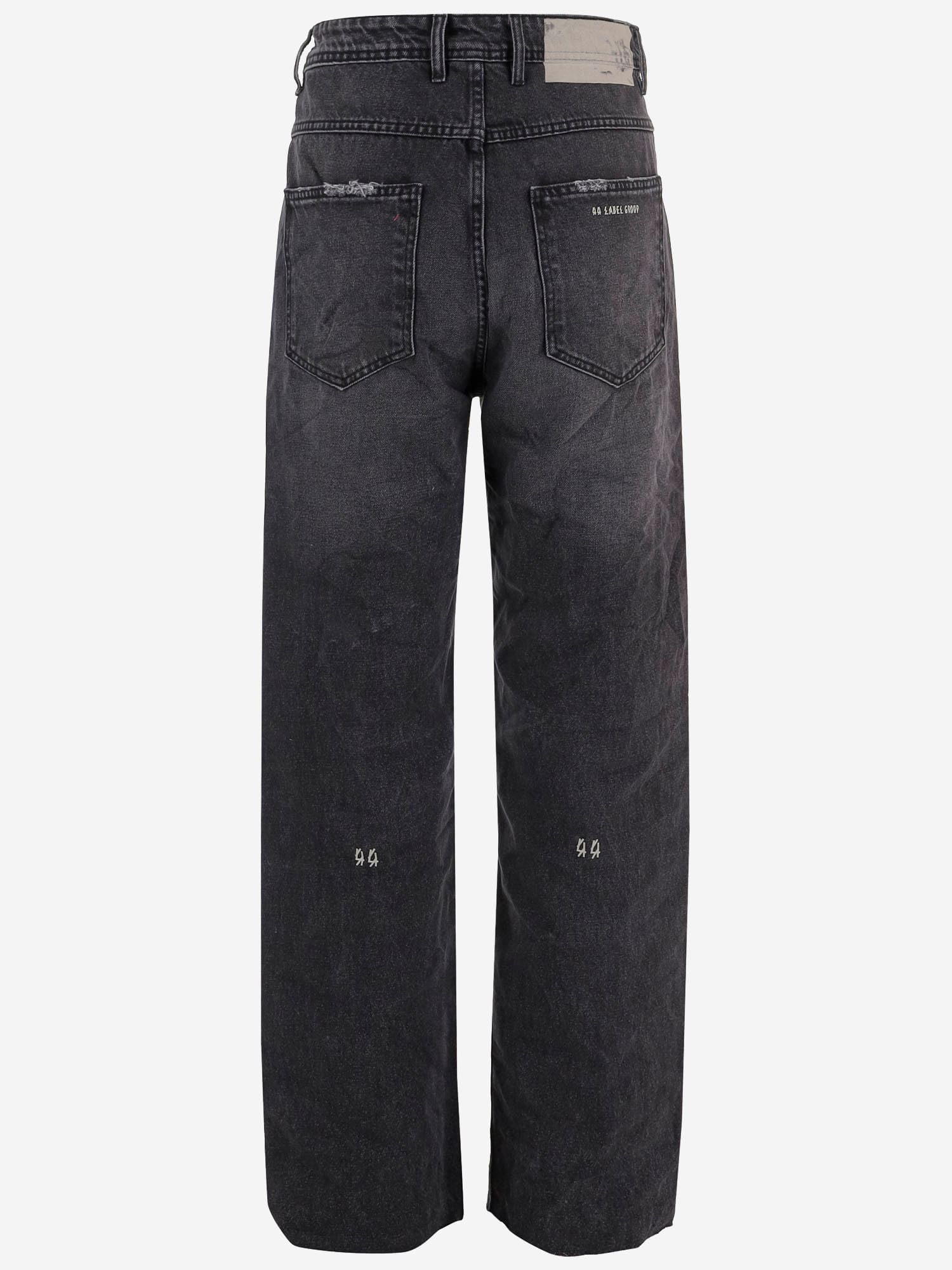 44 Label Group Cotton Jeans With Vintage Details In Gray
