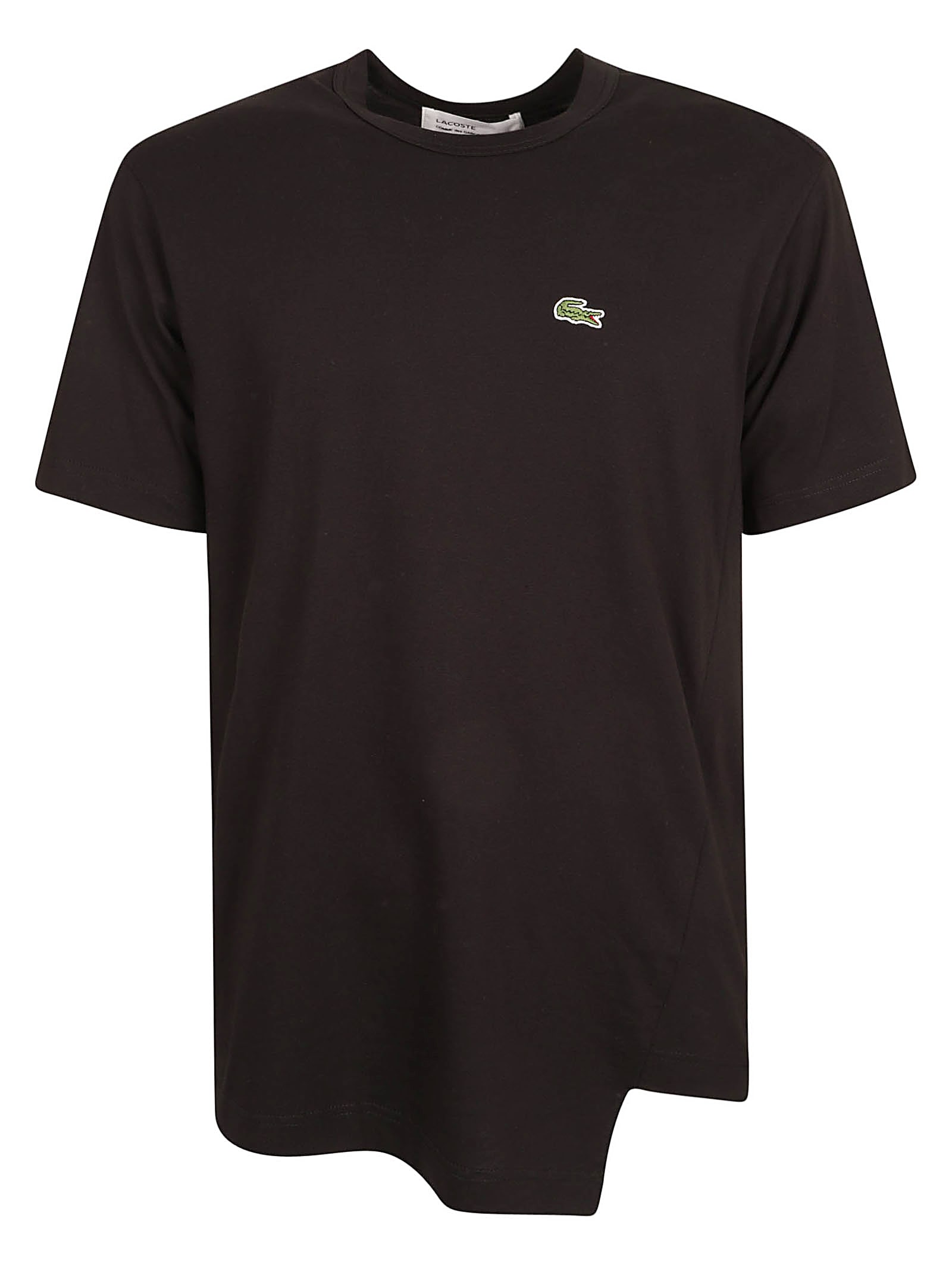 Comme Des Garçons Shirt Asymmetric Logo Patch T-shirt In Black