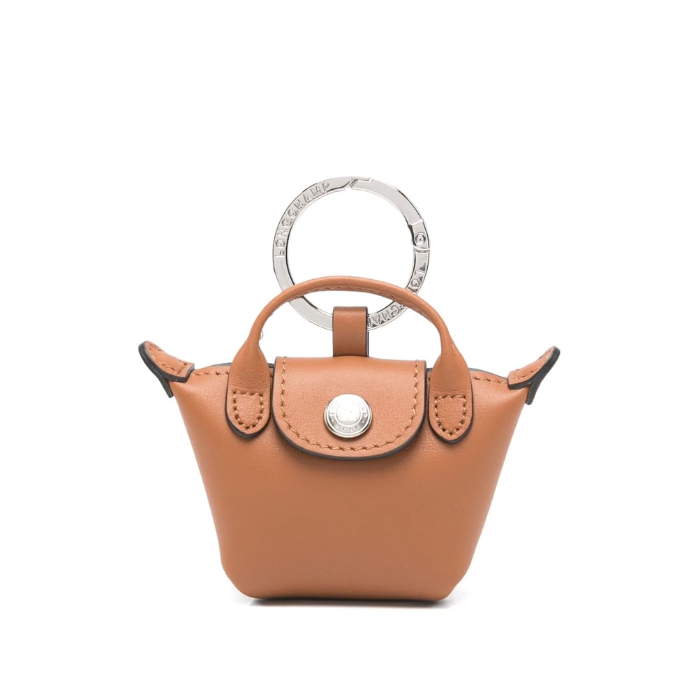 Longchamp Le Pliage Xtra Leather Airpod Bag Charm In Brown